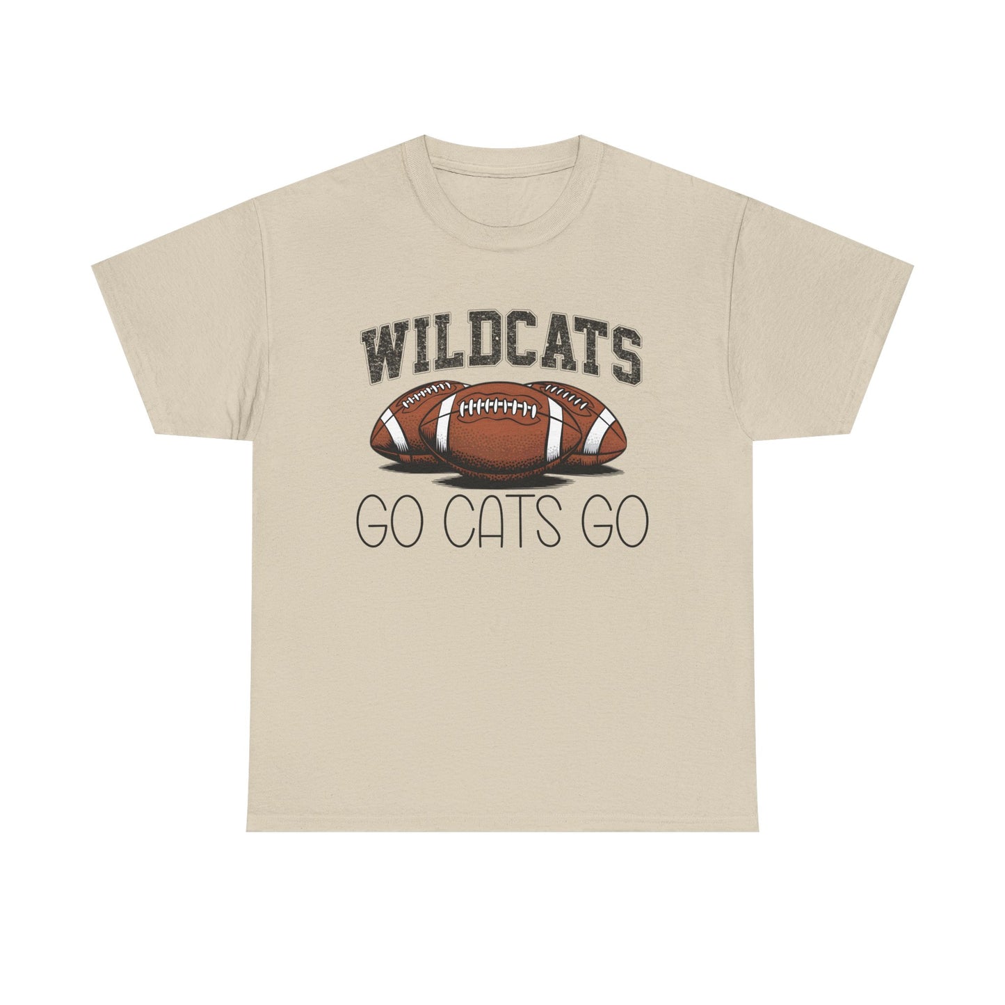 Wildcats Football Spirit Tee - Unisex Heavy Cotton T-Shirt for Fans, Game Day, Tailgating, Sports Events, Gift for Her/Him