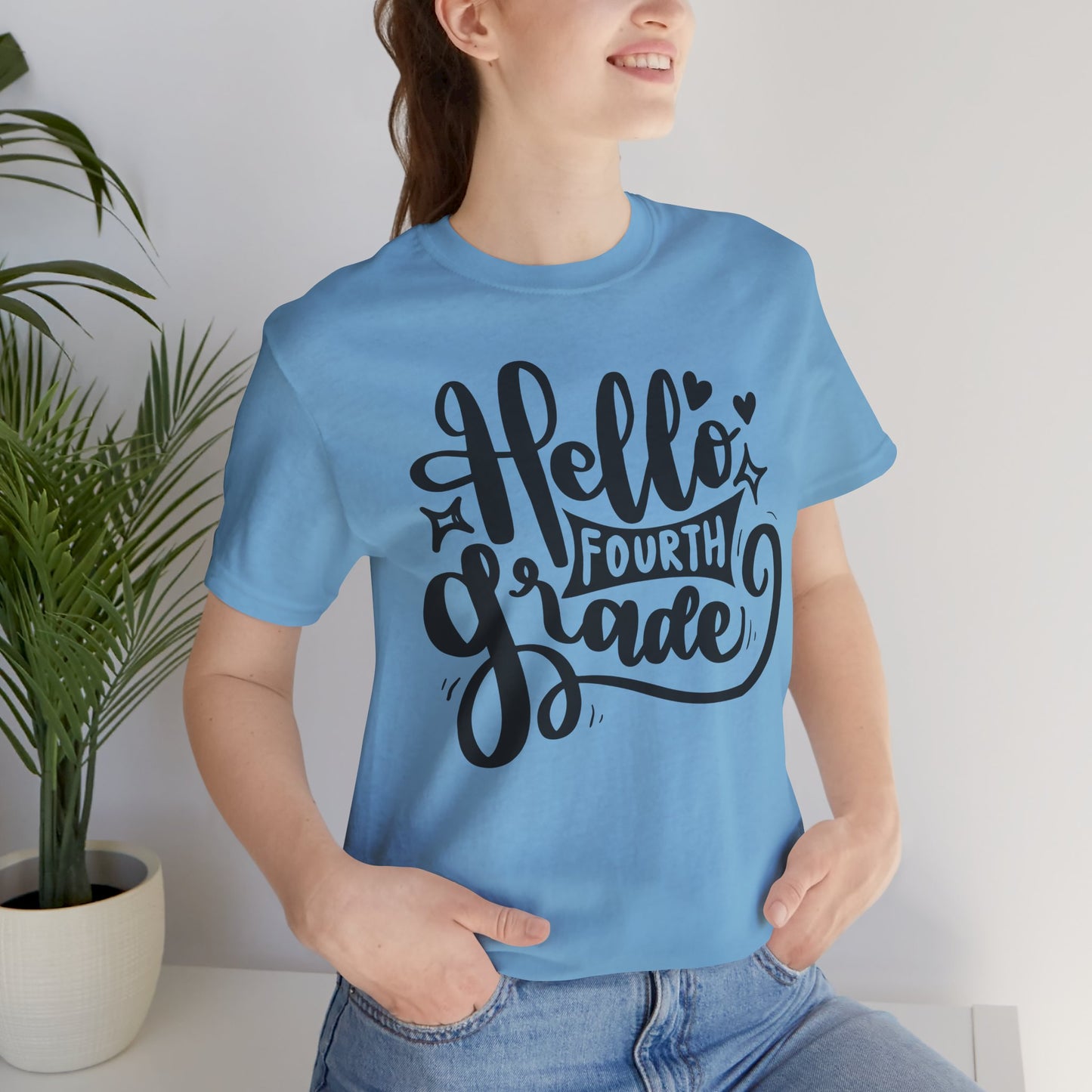 Hello Fourth Grade, Teacher Tshirt, Back to School