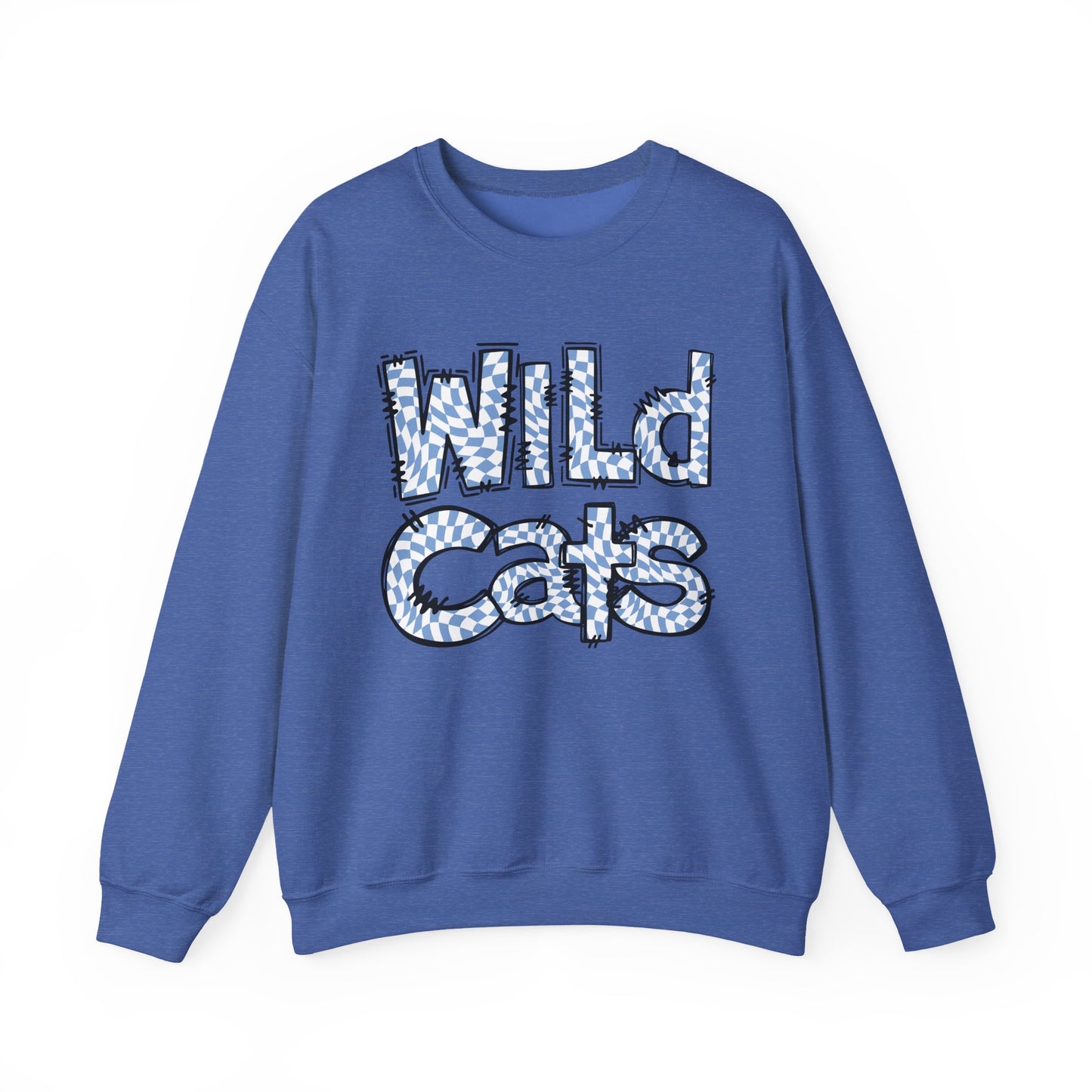 SAMS Wildcats Crewneck Sweatshirt with Heart Design, Comfortable Unisex Sweatshirt, Perfect Gift for School Spirit