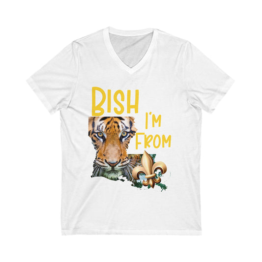 Vibrant Graphic Tee featuring 'BISH I'm FROM' with Tiger & Fleur-de-lis, Casual Wear,