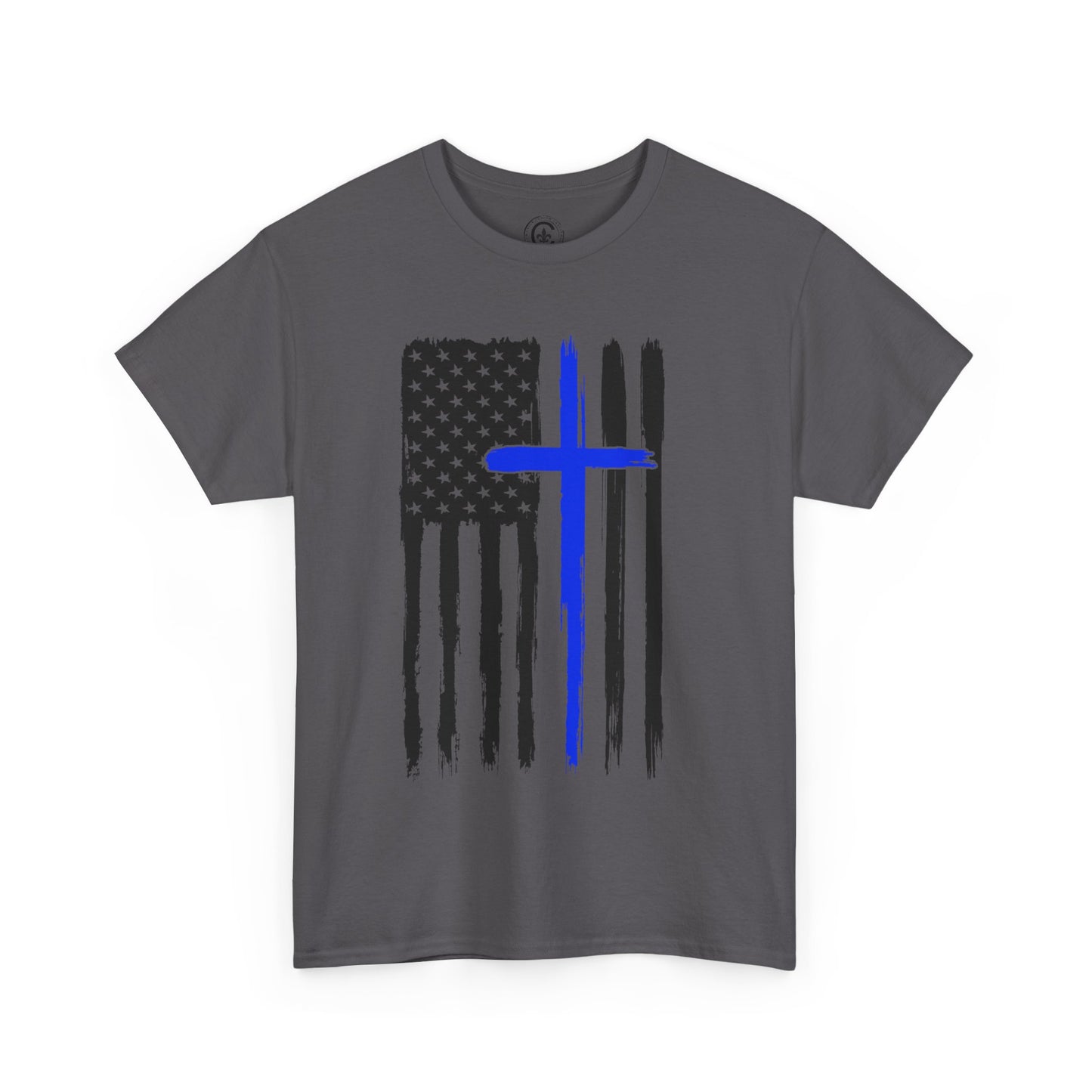 Thin Blue Line, Cross, Flag Graphic Tee, T-Shirt, Unisex Humor Shirt, Gifts for Friends, Casual Wear, law enforcement