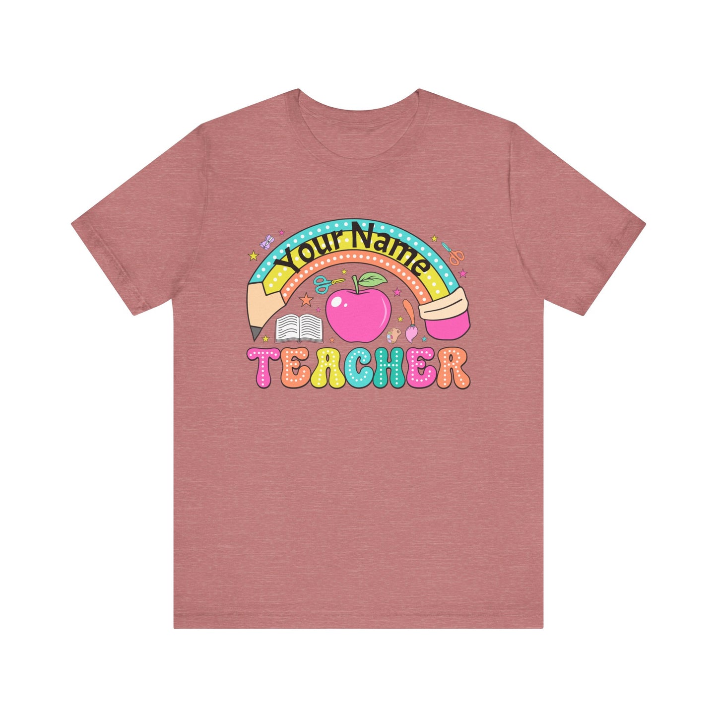 Personalized Teacher T-Shirt, Cute Teacher Gift, Back to School Shirt, Apparel, Custom Name Tee