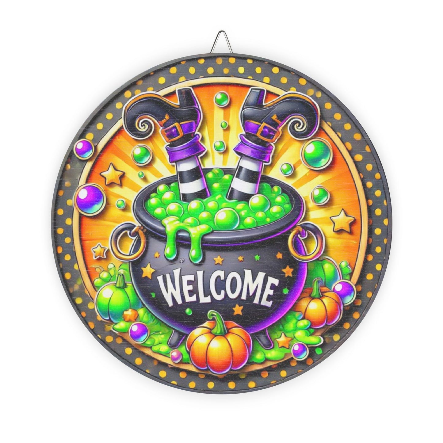 Door Sign, wooden, Halloween, Witches feet in a cauldron, entry way decor, mantle decor, Welcome Sign
