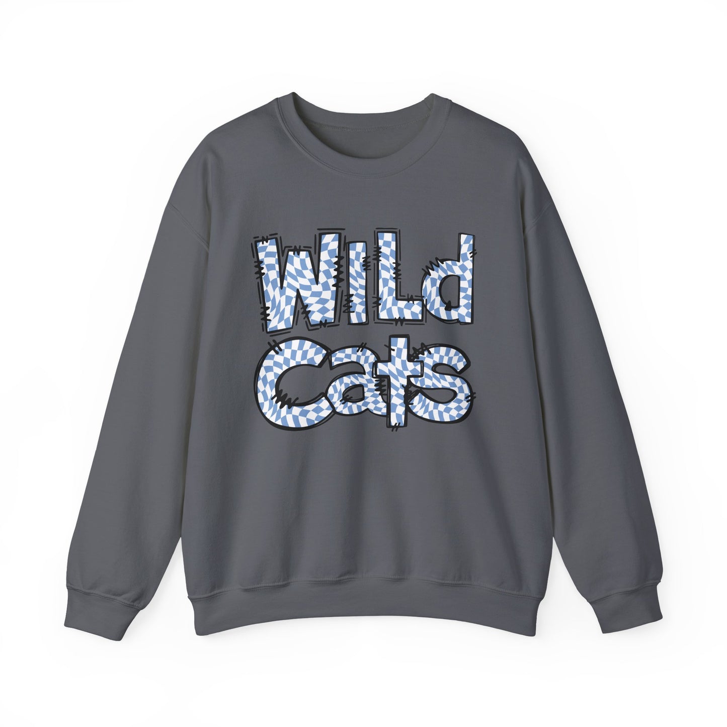 SAMS Wildcats Crewneck Sweatshirt with Heart Design, Comfortable Unisex Sweatshirt, Perfect Gift for School Spirit