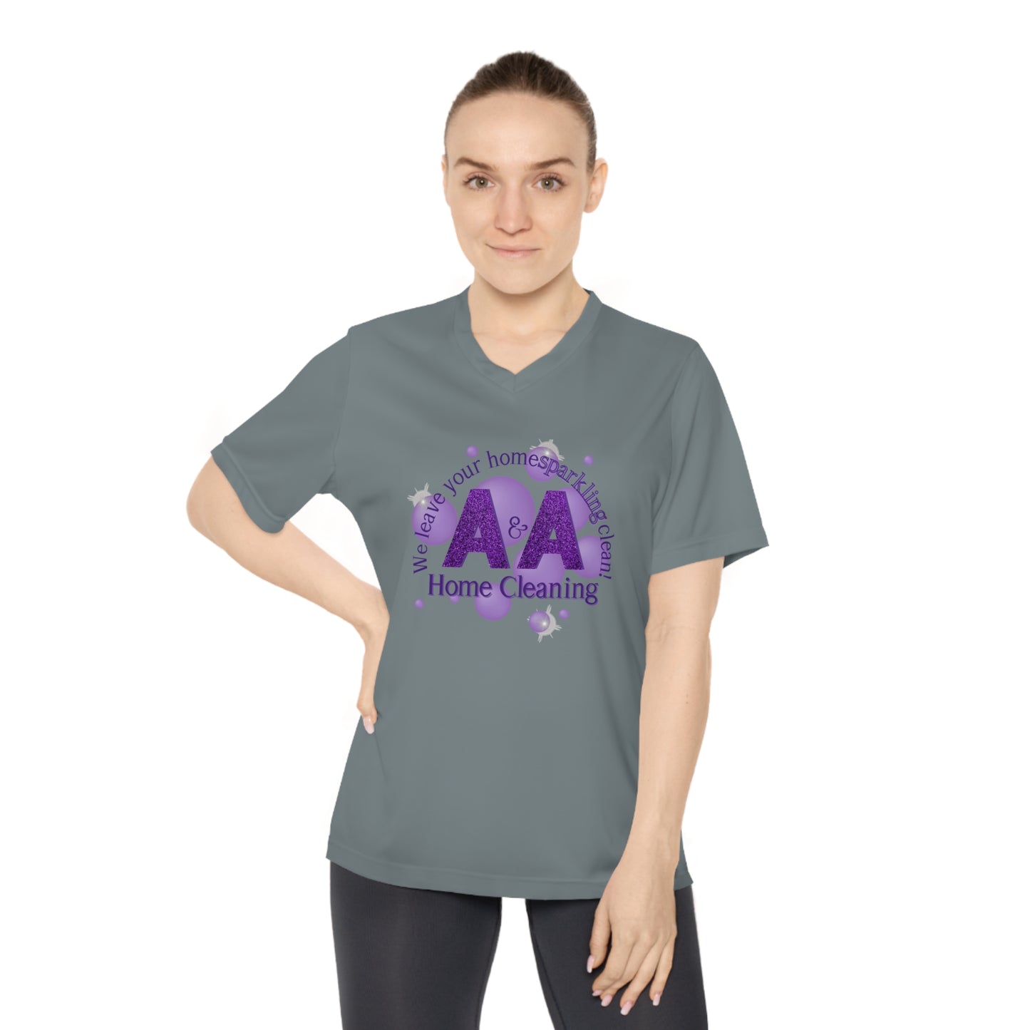 A&A, Purple Logo on a 3rd V neck, Team365