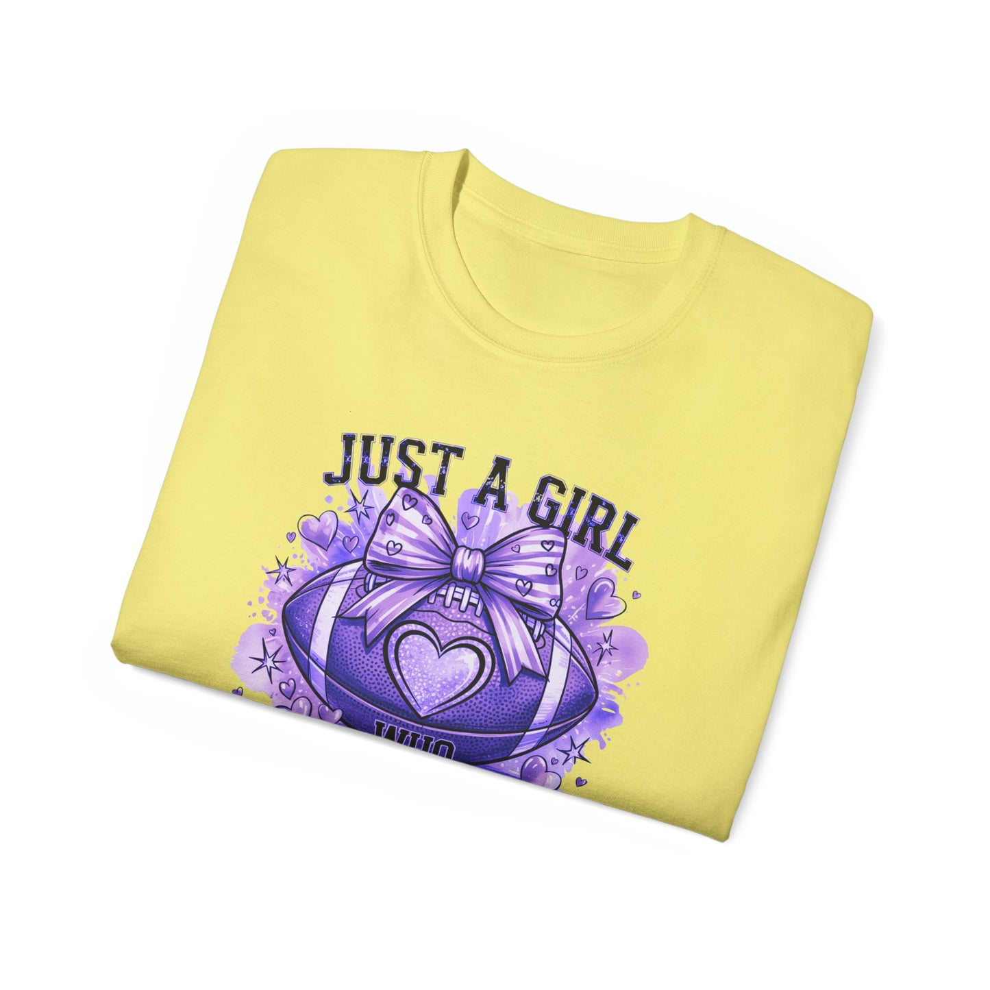 LSU Gold Day, Just a Girl Who Loves Football Tee, Cute Football T-Shirt, Gift for Sports Lovers, Unique Football Apparel, Casual Everyday Wear