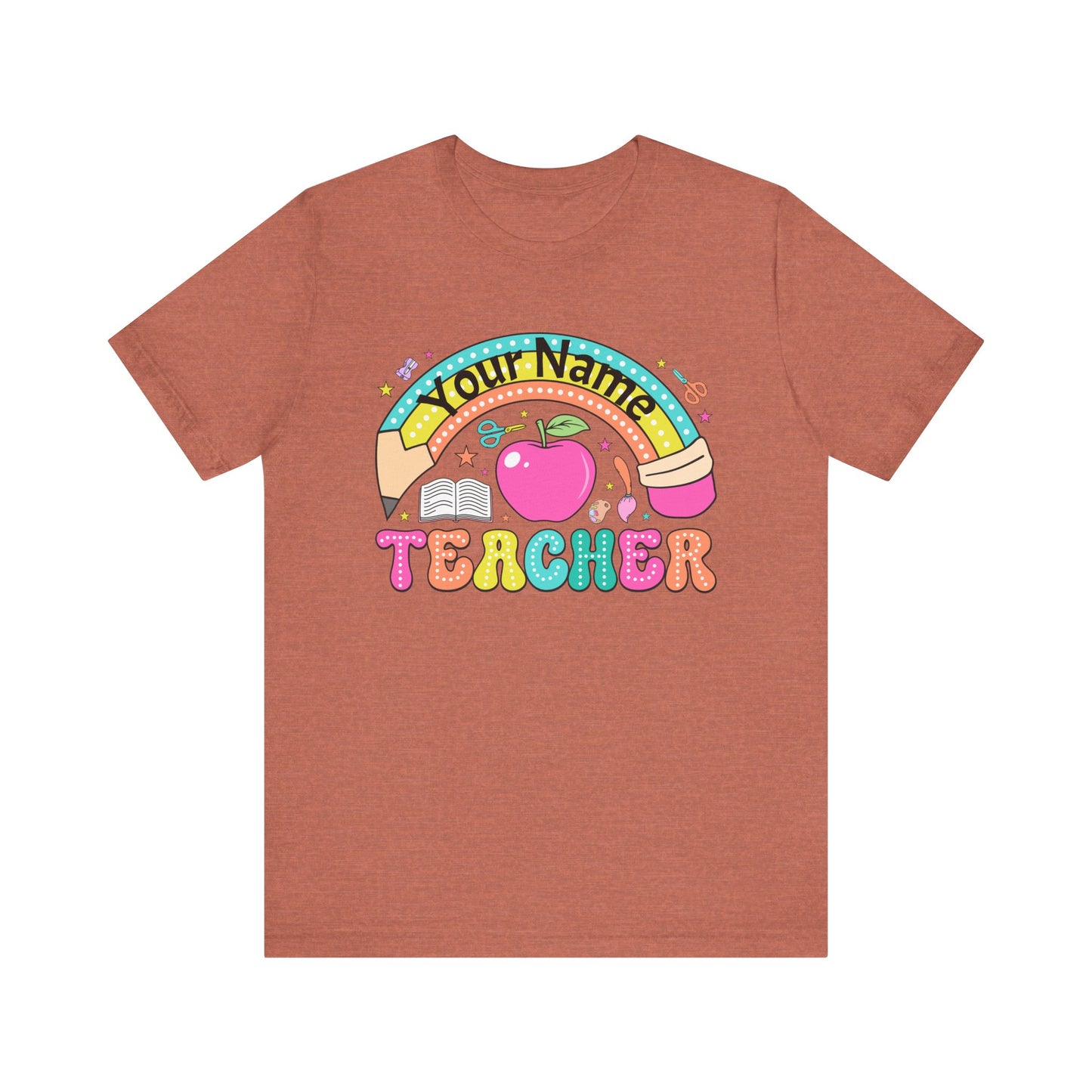 Personalized Teacher T-Shirt, Cute Teacher Gift, Back to School Shirt, Apparel, Custom Name Tee