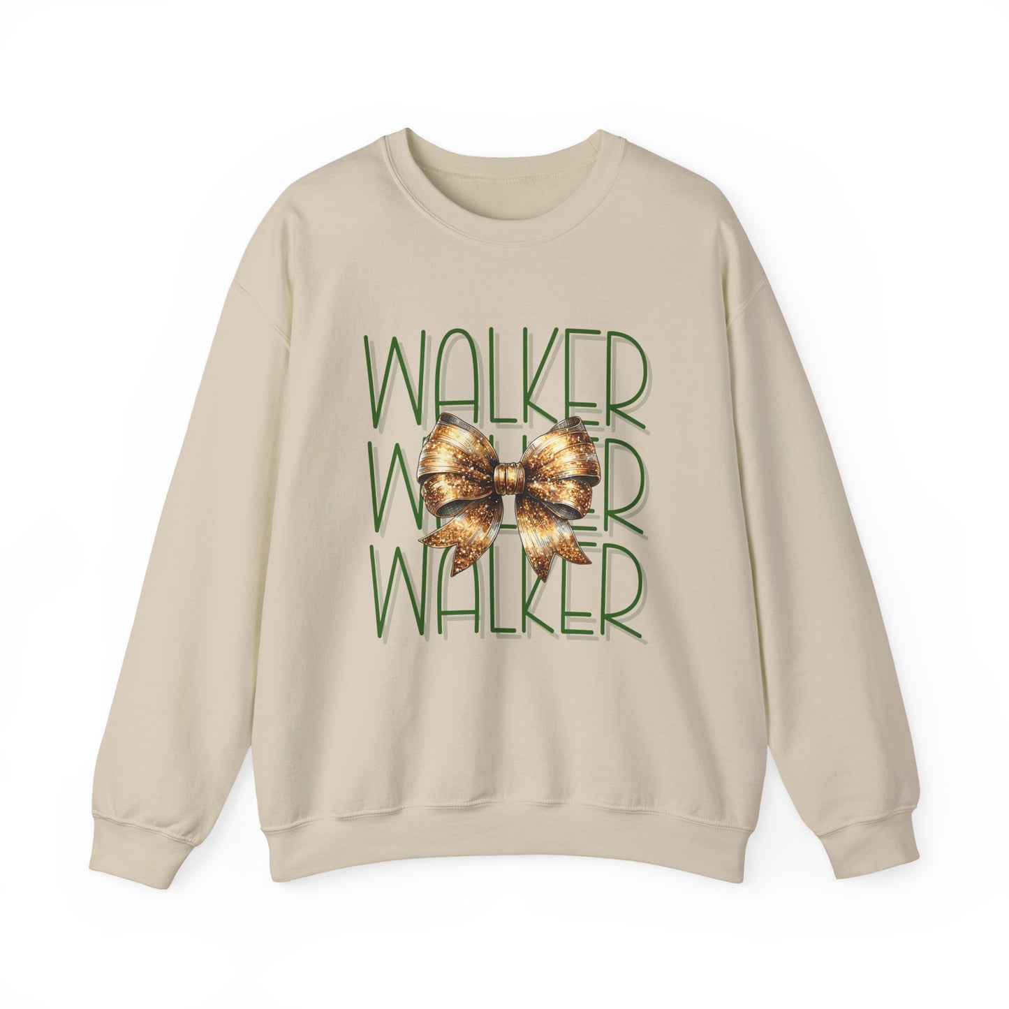 Stylish Crewneck Sweatshirt with Bow Design, Walker, Louisiana, Wildcats, Stacked Walker