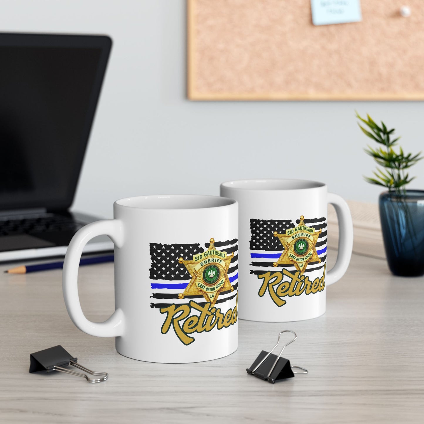 EBRSO Badge, Retired Deputy, Custom Ceramic Mug, Sheriff Office Coffee Cup, Law Enforcement Gifts, Personalized Mug for Deputies, Unique Gift for Holidays