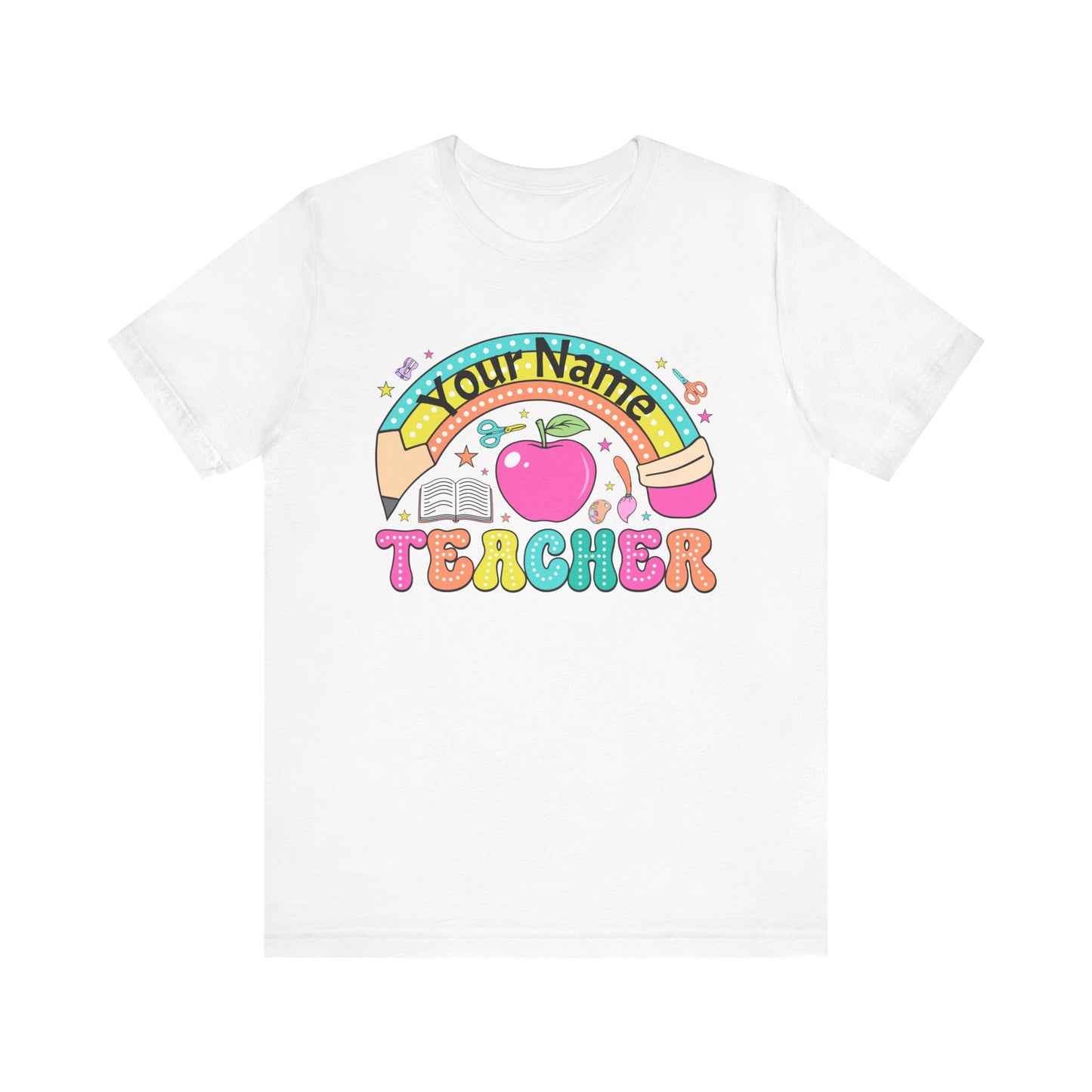 Personalized Teacher T-Shirt, Cute Teacher Gift, Back to School Shirt, Apparel, Custom Name Tee