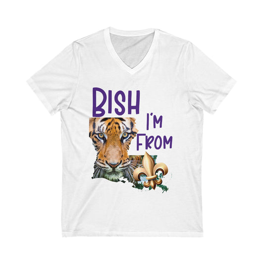 Vibrant Graphic Tee featuring 'BISH I'm FROM' with Tiger & Fleur-de-lis, Casual Wear,