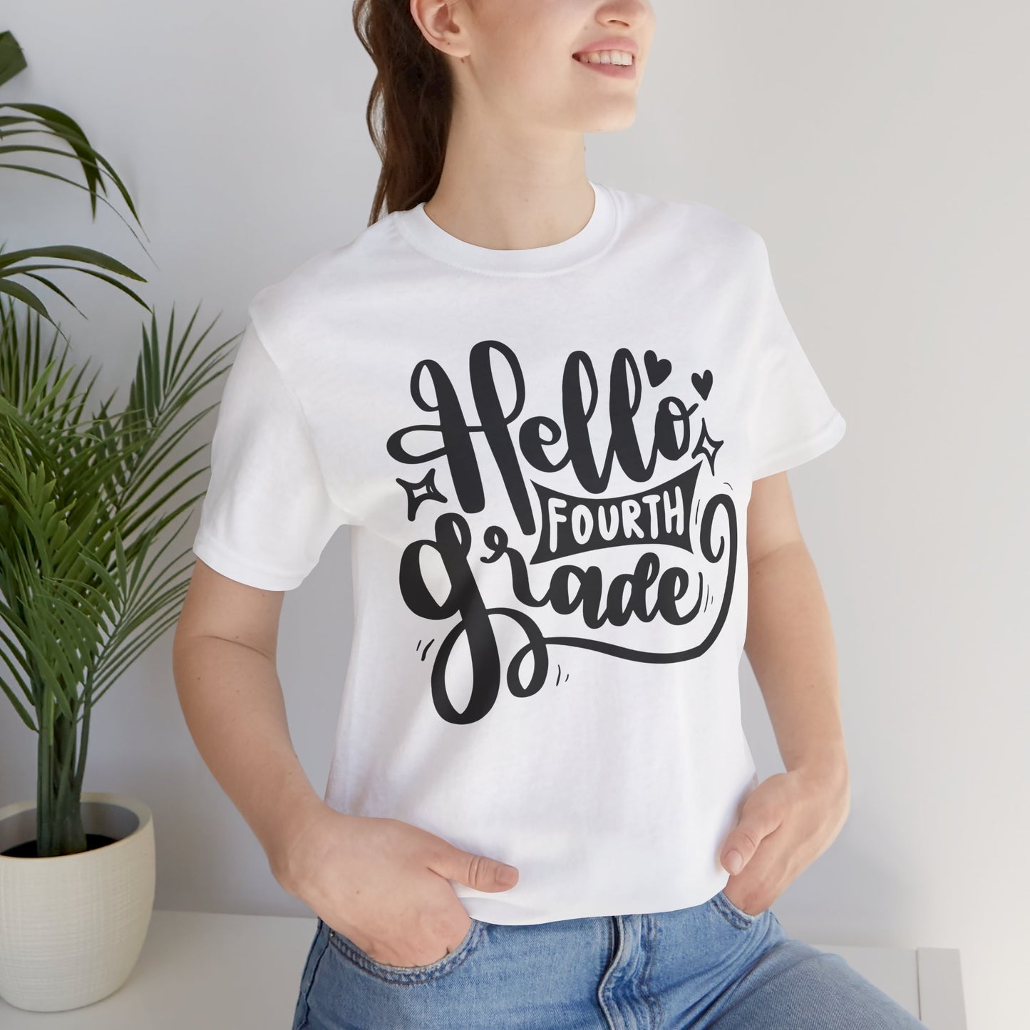 Hello Fourth Grade, Teacher Tshirt, Back to School