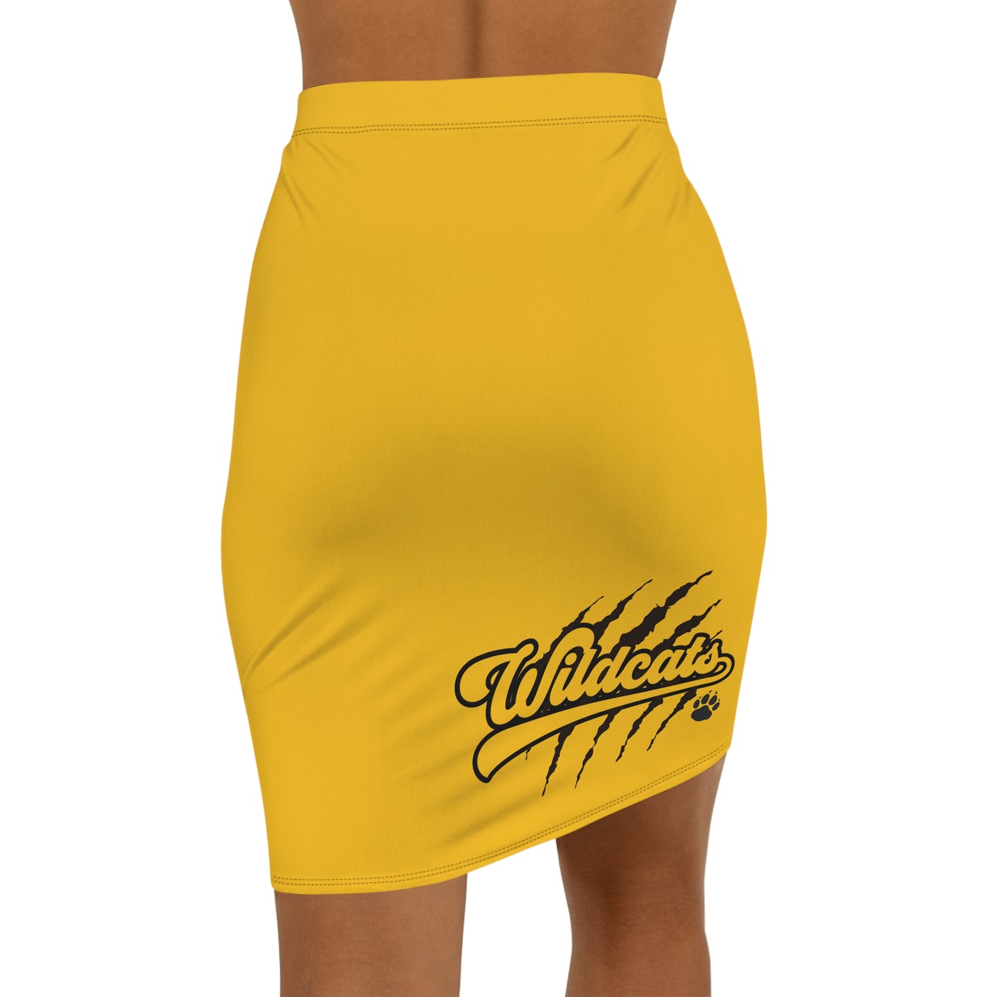 Yellow Wildcats Women's Pencil Skirt, Stylish Skirt, Fun Night Out, Go Cats Go