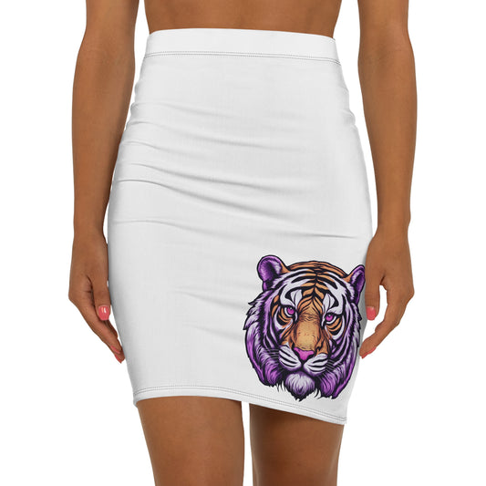 Purple Tiger Women's Pencil Skirt, Stylish Skirt for Office, Fun Night Out, Geaux LSU Tigers!