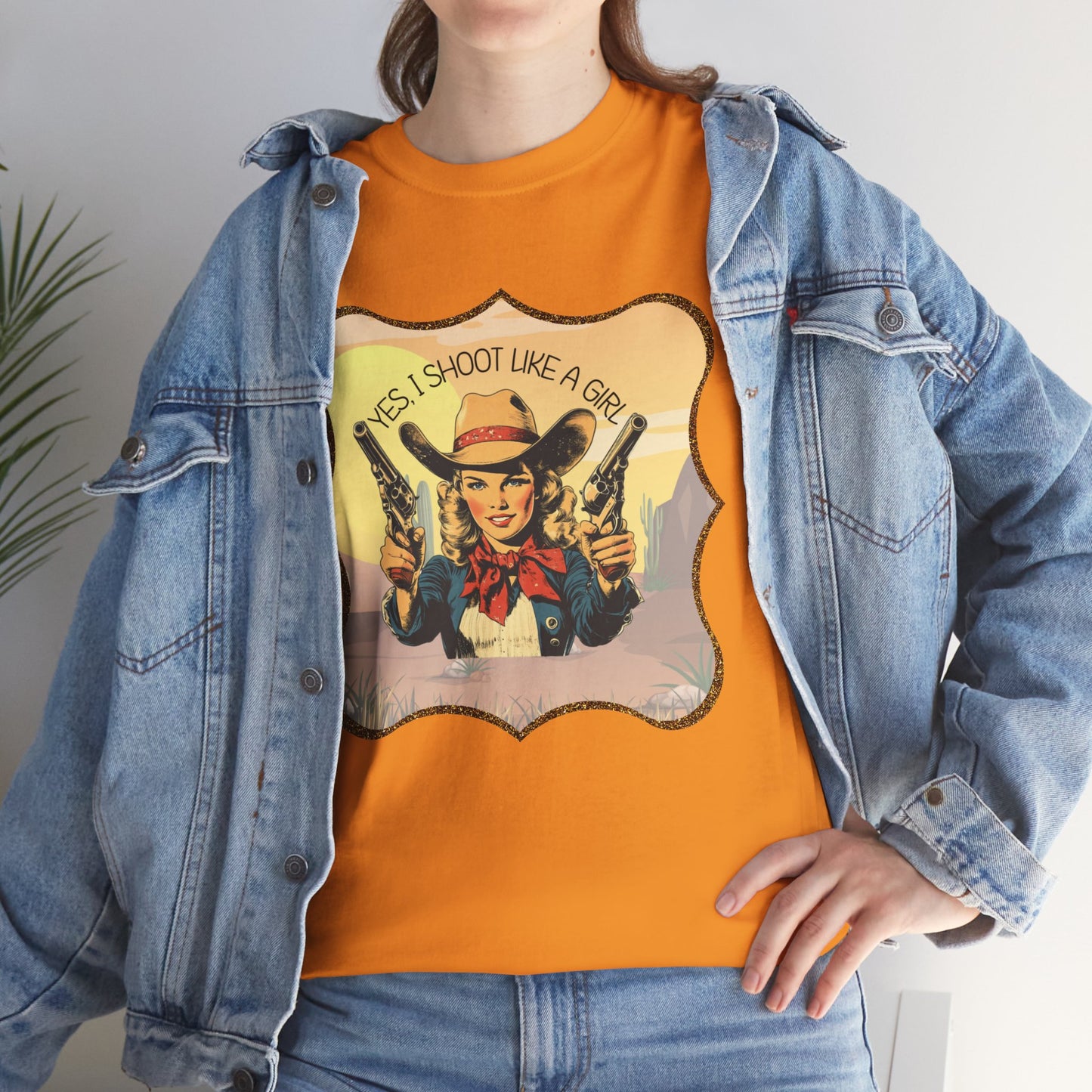 Personalized, Western Style Graphic Tee - "Yes, I Shoot Like A Girl", Cowgirl Shirt, Gift for Her, Feminist Apparel, Casualwear, Rodeo Outfit