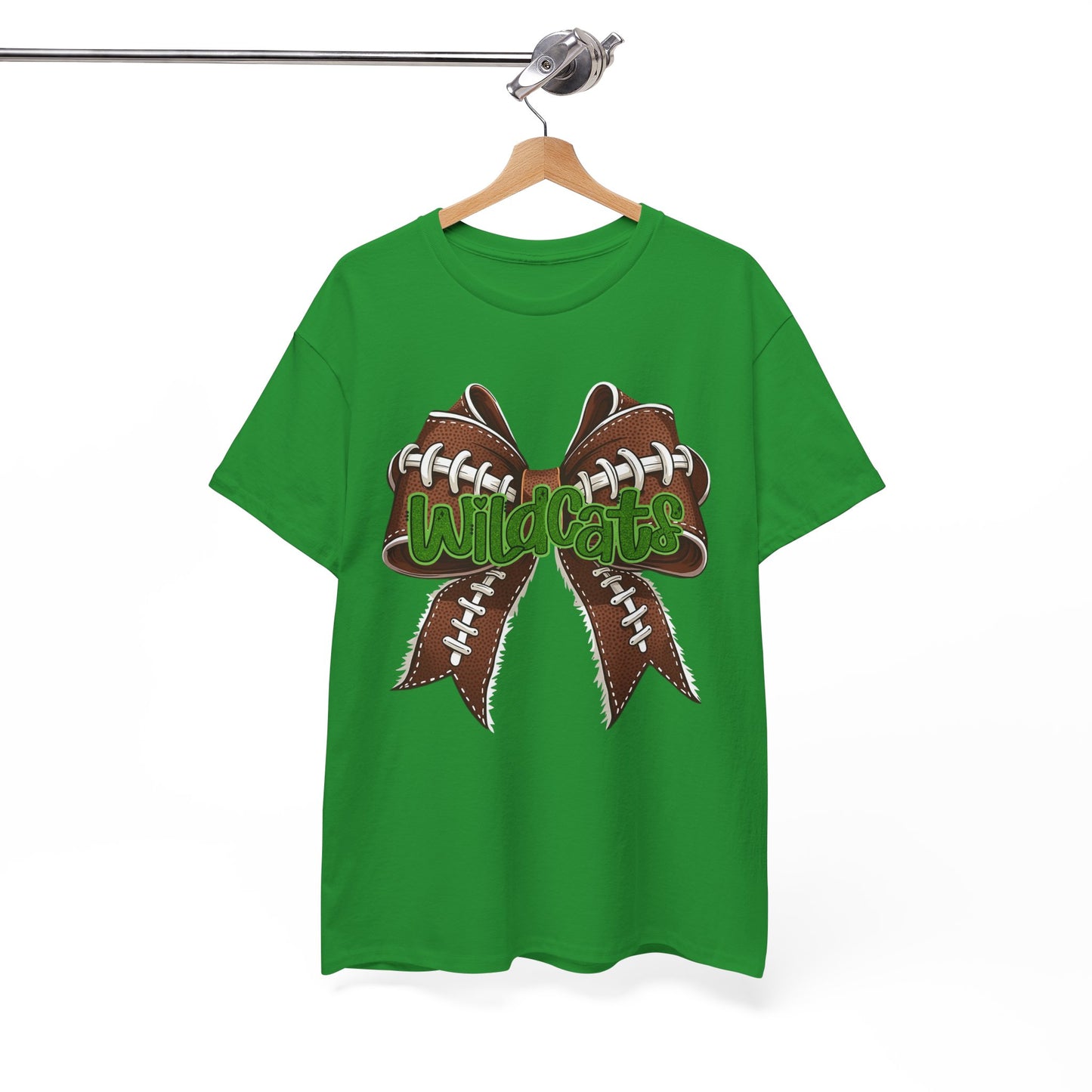 Wildcats Football Bow Unisex Heavy Cotton Tee | Sportswear, Team Spirit, Casual Wear, Gifts for Fans, Game Day Outfit