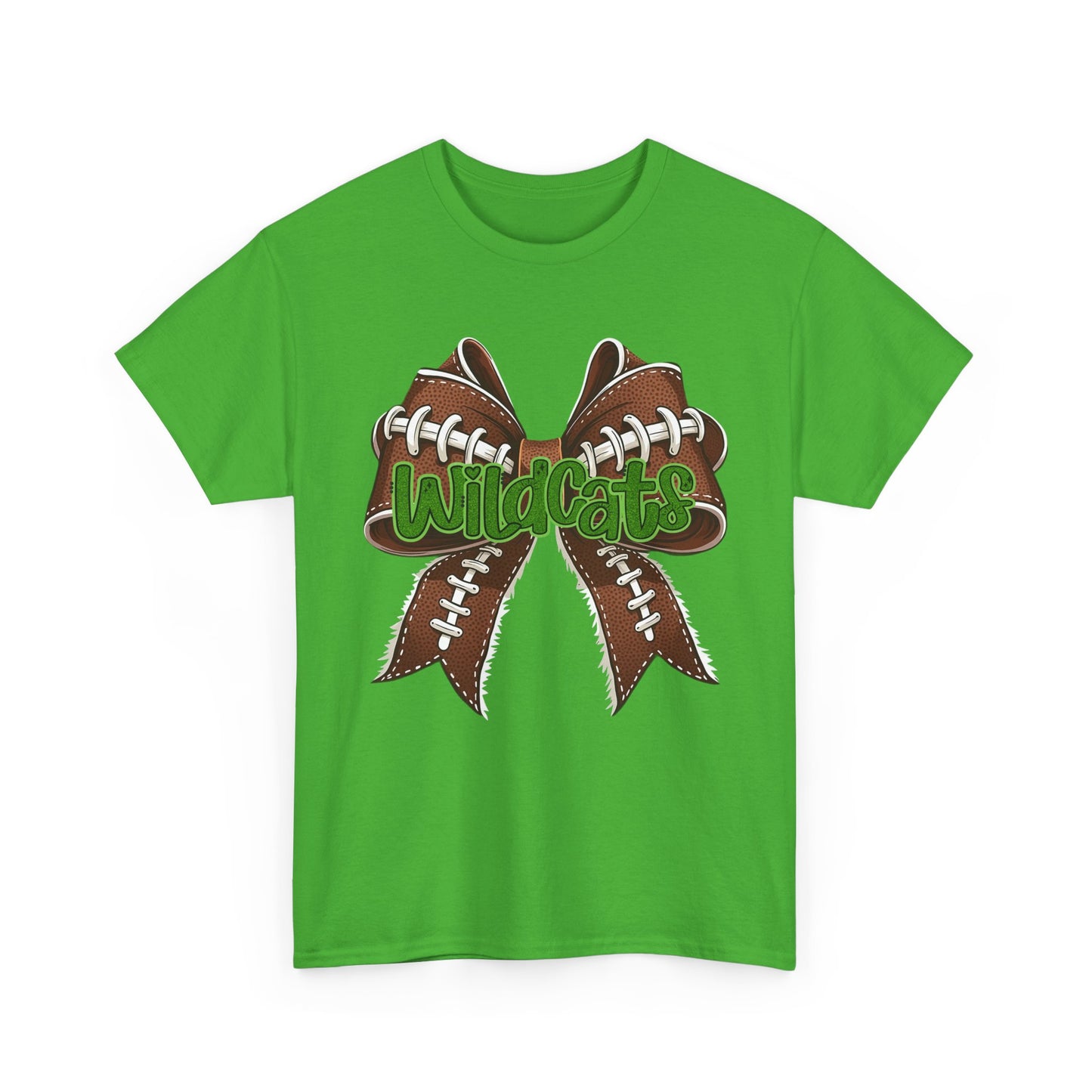 Wildcats Football Bow Unisex Heavy Cotton Tee | Sportswear, Team Spirit, Casual Wear, Gifts for Fans, Game Day Outfit
