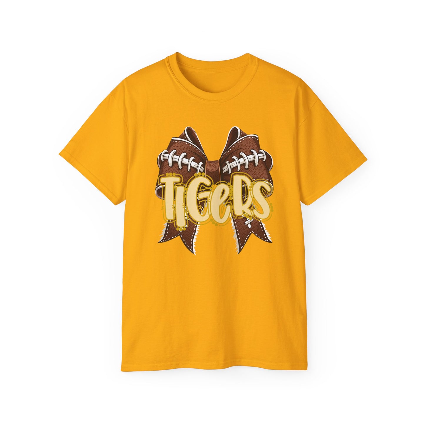LSU Gold Day, Football bow, Tigers, Tee, Cute Football T-Shirt, Gift for Sports Lovers, Unique Football Apparel, Casual Everyday Wear