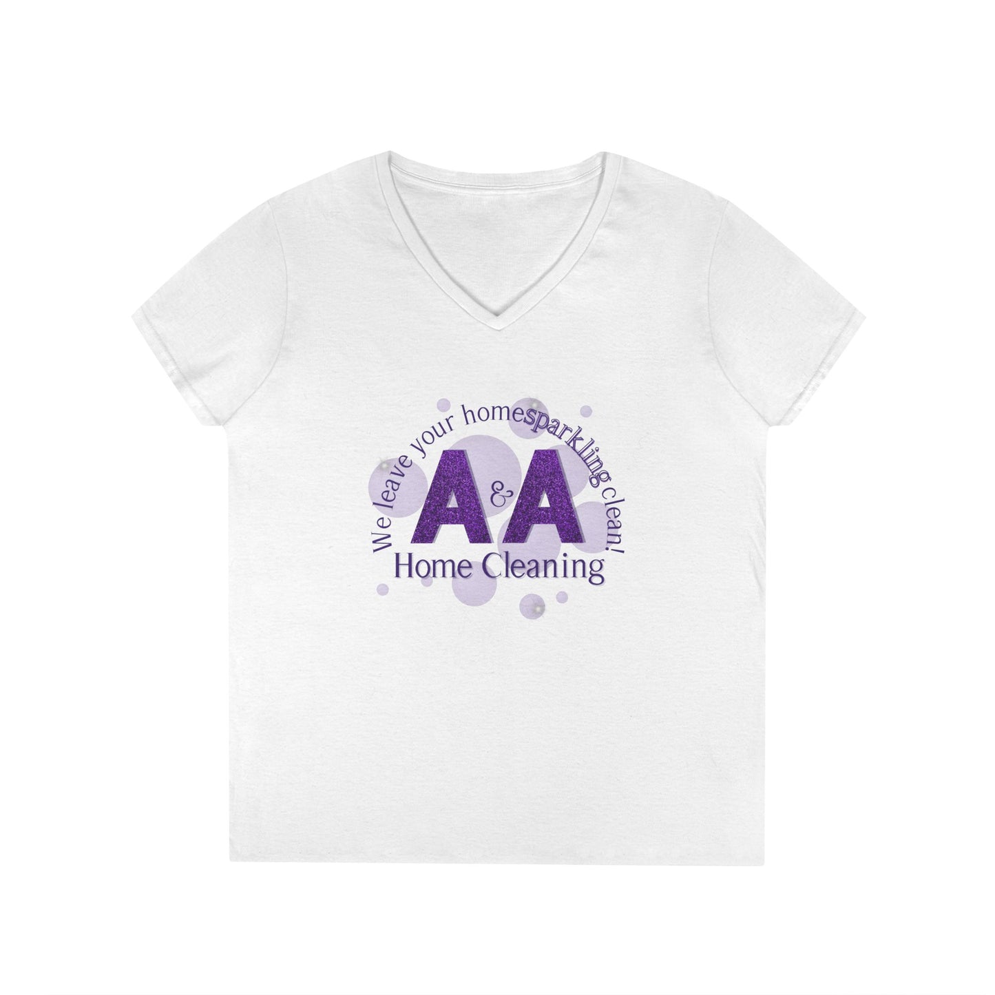 A&A, Purple Logo on a 2nd style vneck, Gildan