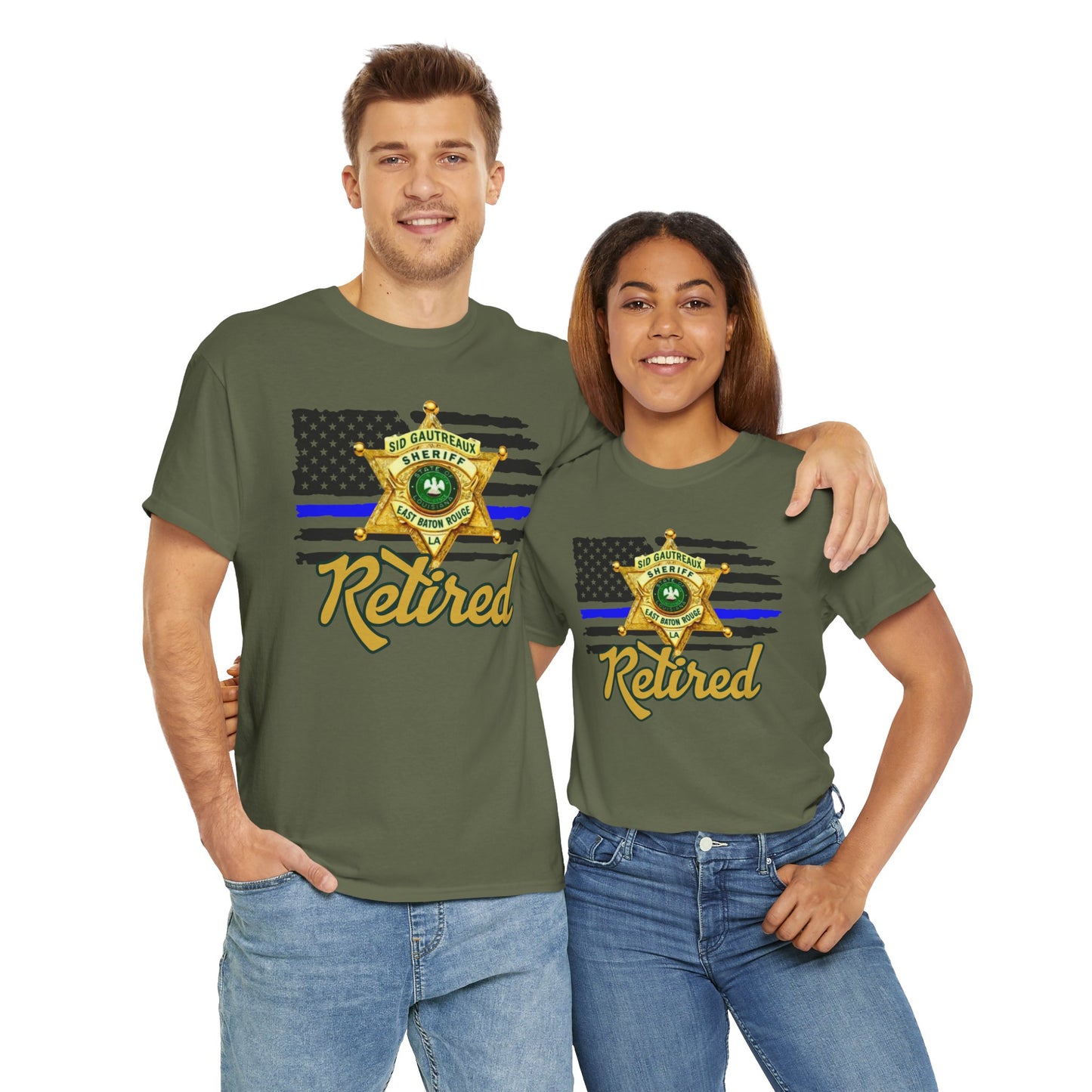 EBRSO Badge Retired Sheriff Heavy Cotton Tee, Unisex Tee, Law Enforcement Gift, Retirement Celebration T-shirt