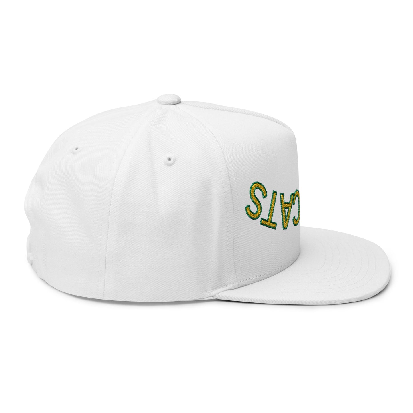 Upside down Wildcats, Embroidered Flat Bill Cap - Wildcats, Urban Streetwear Hat, Cool Summer Accessory, Gift for Him/Her, Trendy Headwear