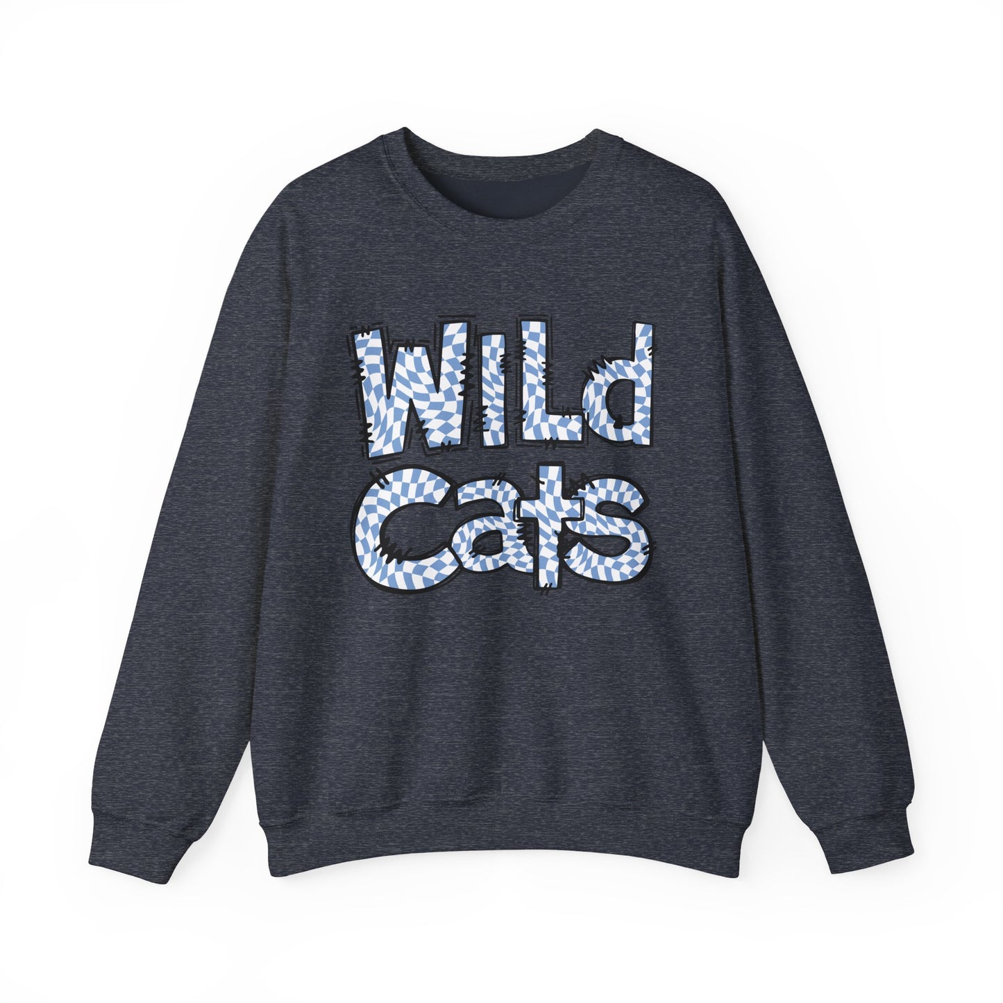SAMS Wildcats Crewneck Sweatshirt with Heart Design, Comfortable Unisex Sweatshirt, Perfect Gift for School Spirit