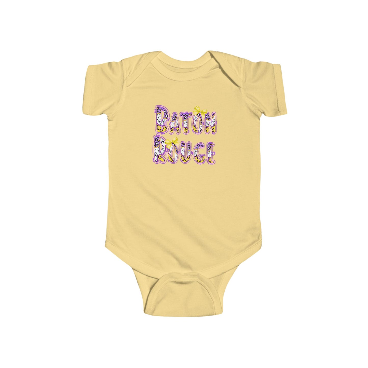 Baton Rouge, Tigers Purple and Gold, Cute Infant Bodysuit