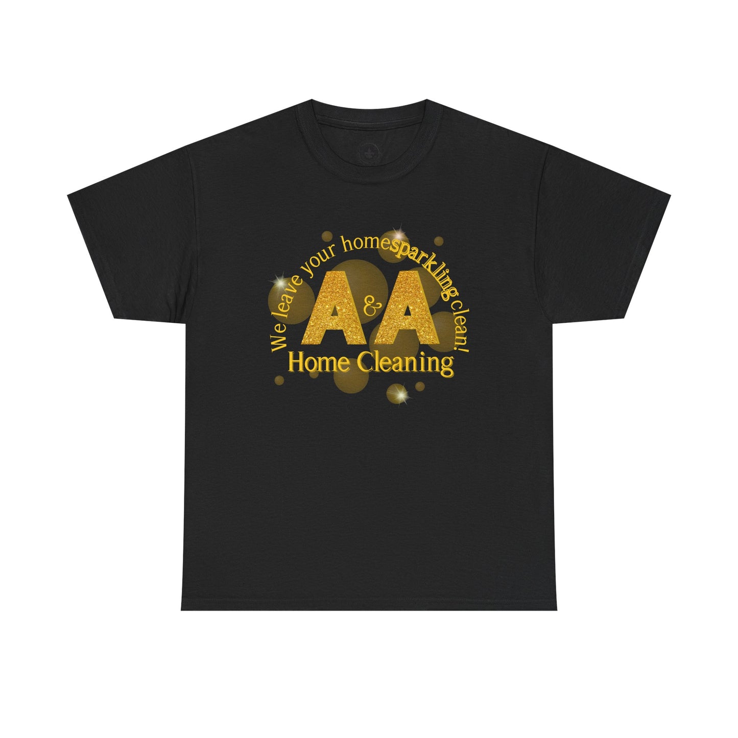A&A Cleaning Services, Logo, Gold on Purple Crew Neck unisex tshirt, Gildan