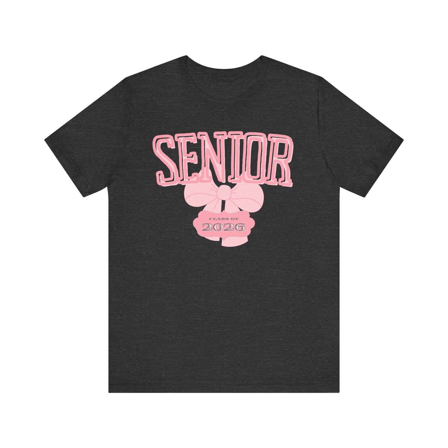 Senior Class of 2026 Bow Graphic Bella Canvas Tee, Cute College Shirt, Unisex Short Sleeve Top, Gift for Students, High School Graduation Apparel