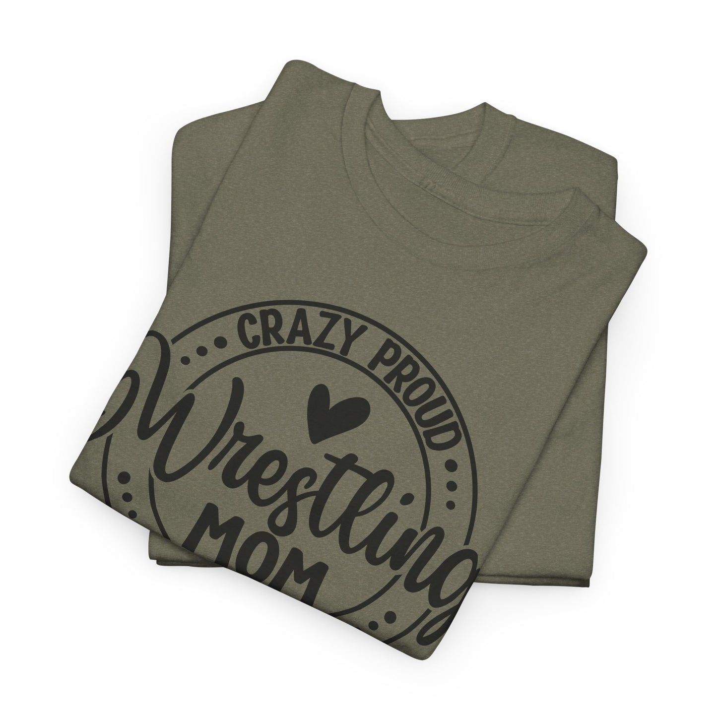 Wrestling Mom Tee, Unisex Heavy Cotton Tee, Proud Mom Shirt, Gift for Wrestling Moms, Sports Apparel, Birthday Gift
