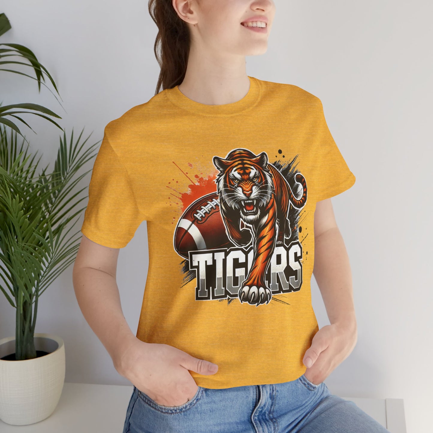 Tigers Football Tee - Unisex Short Sleeve Shirt, Sports Fan