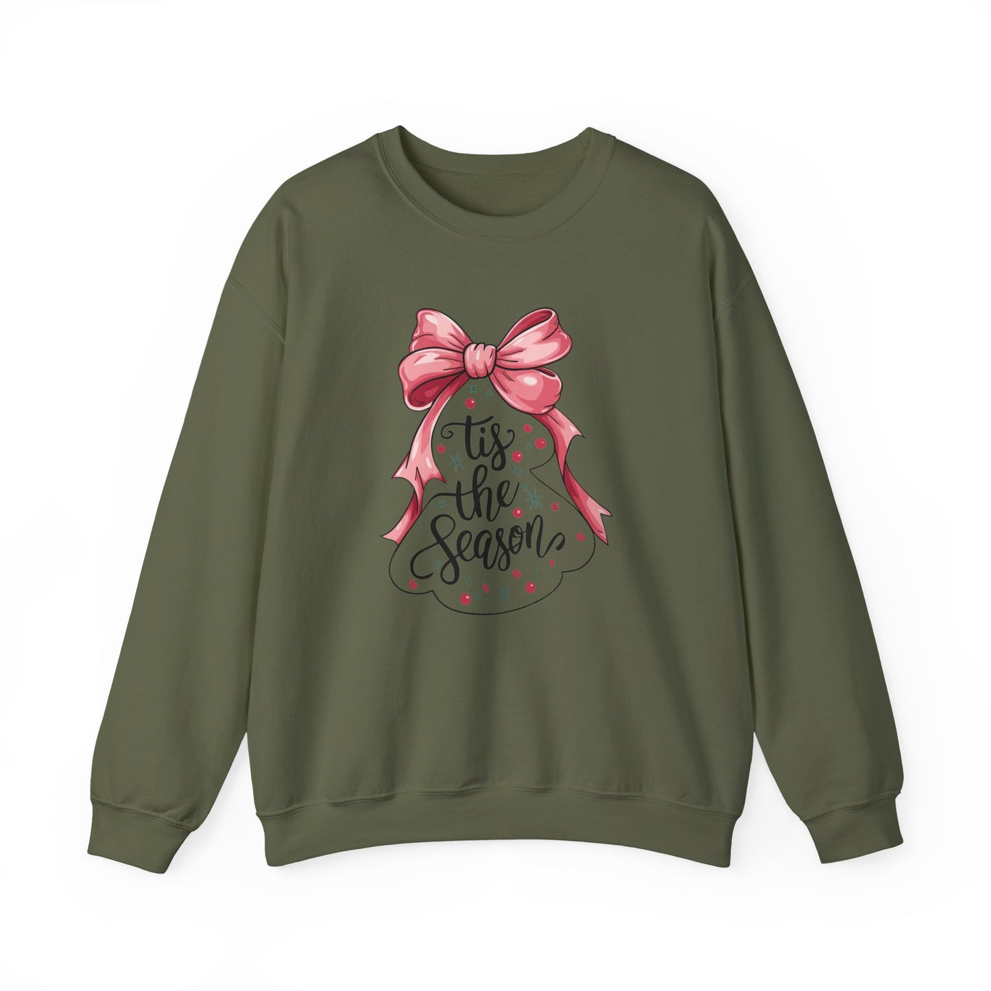 Festive Holiday Crewneck Sweatshirt - 'Tis the Season, Christmas Gift, Cozy Apparel, Winter Wear, Unisex Fashion