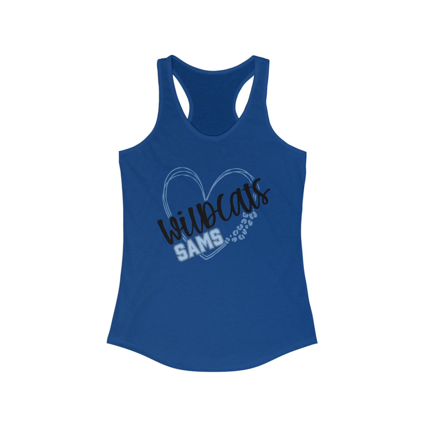 SAMS Wildcats Heart Racerback Tank - Perfect for Summer, Sports, Gifts, Casual Wear, College Events, Team Spirit