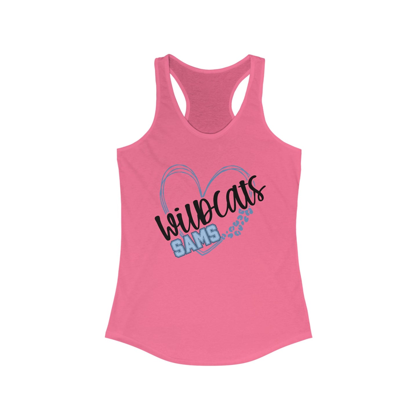SAMS Wildcats Heart Racerback Tank - Perfect for Summer, Sports, Gifts, Casual Wear, College Events, Team Spirit