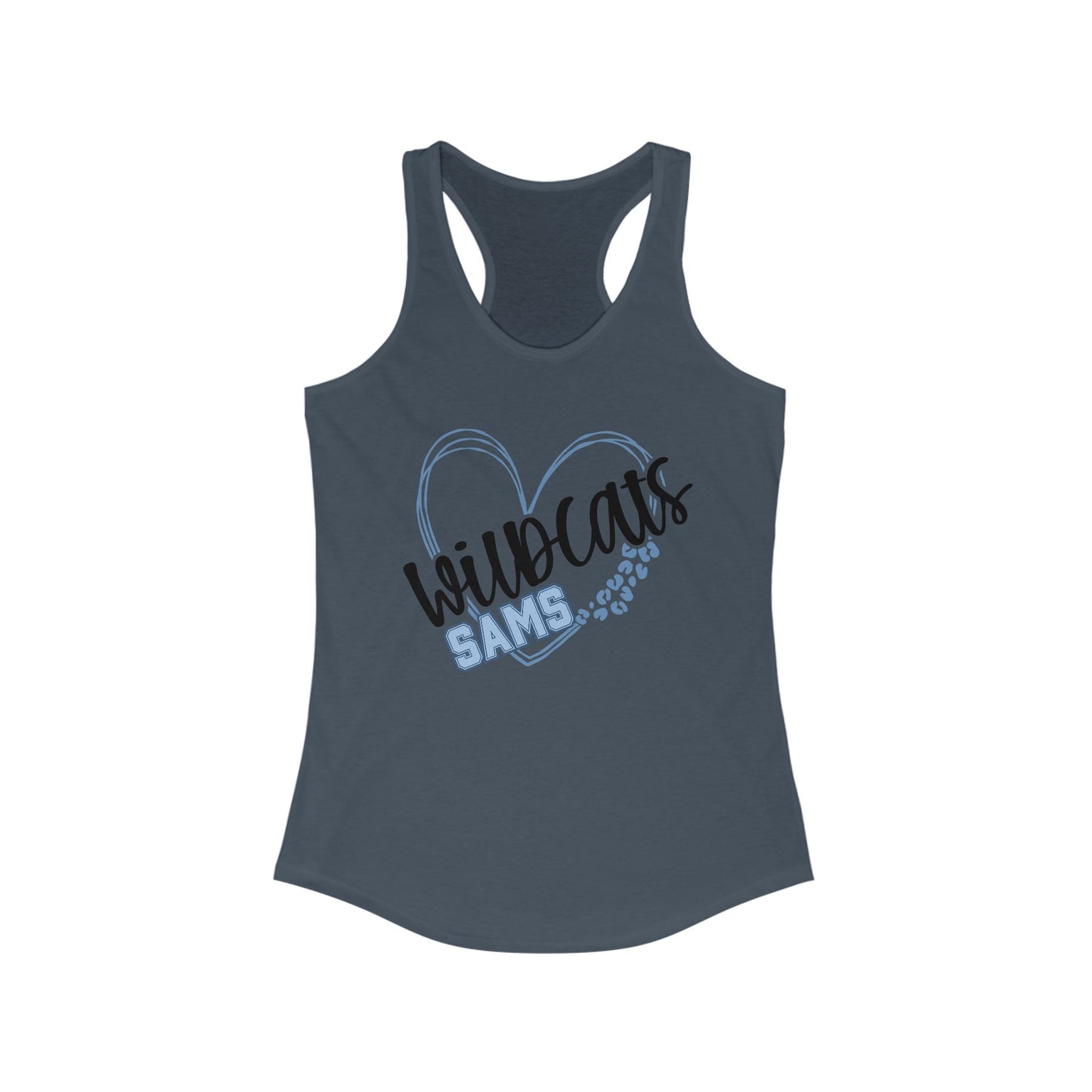 SAMS Wildcats Heart Racerback Tank - Perfect for Summer, Sports, Gifts, Casual Wear, College Events, Team Spirit