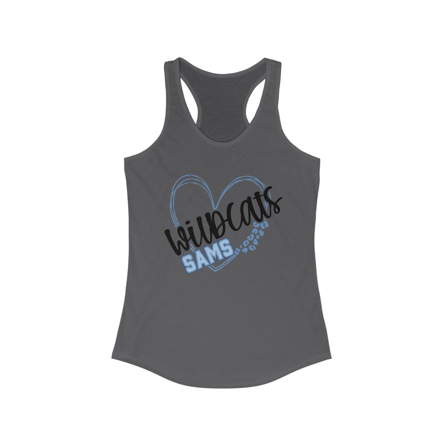 SAMS Wildcats Heart Racerback Tank - Perfect for Summer, Sports, Gifts, Casual Wear, College Events, Team Spirit