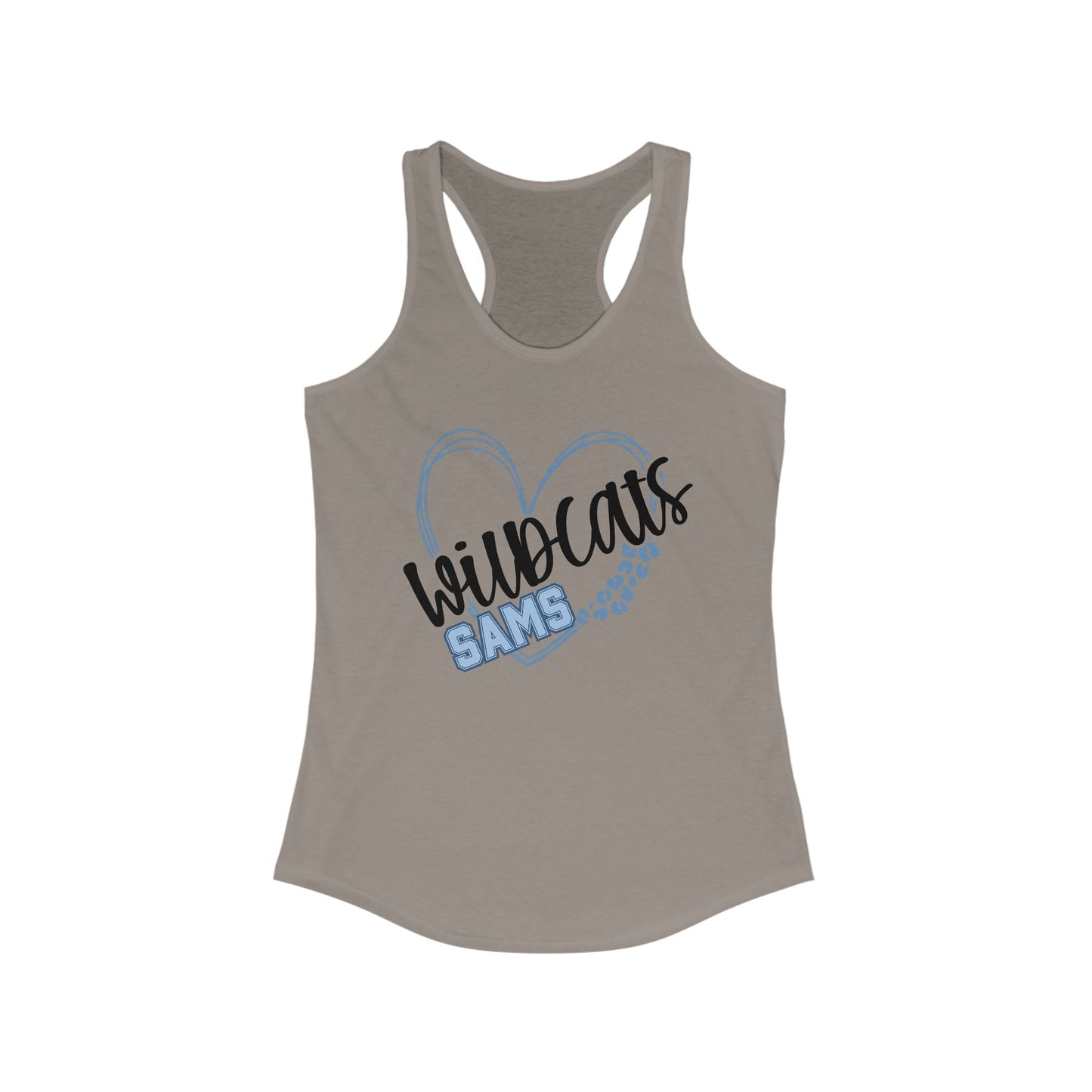 SAMS Wildcats Heart Racerback Tank - Perfect for Summer, Sports, Gifts, Casual Wear, College Events, Team Spirit