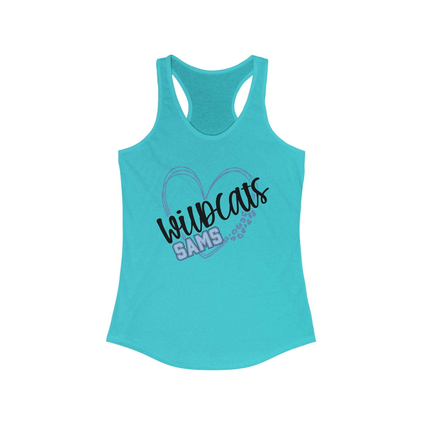 SAMS Wildcats Heart Racerback Tank - Perfect for Summer, Sports, Gifts, Casual Wear, College Events, Team Spirit