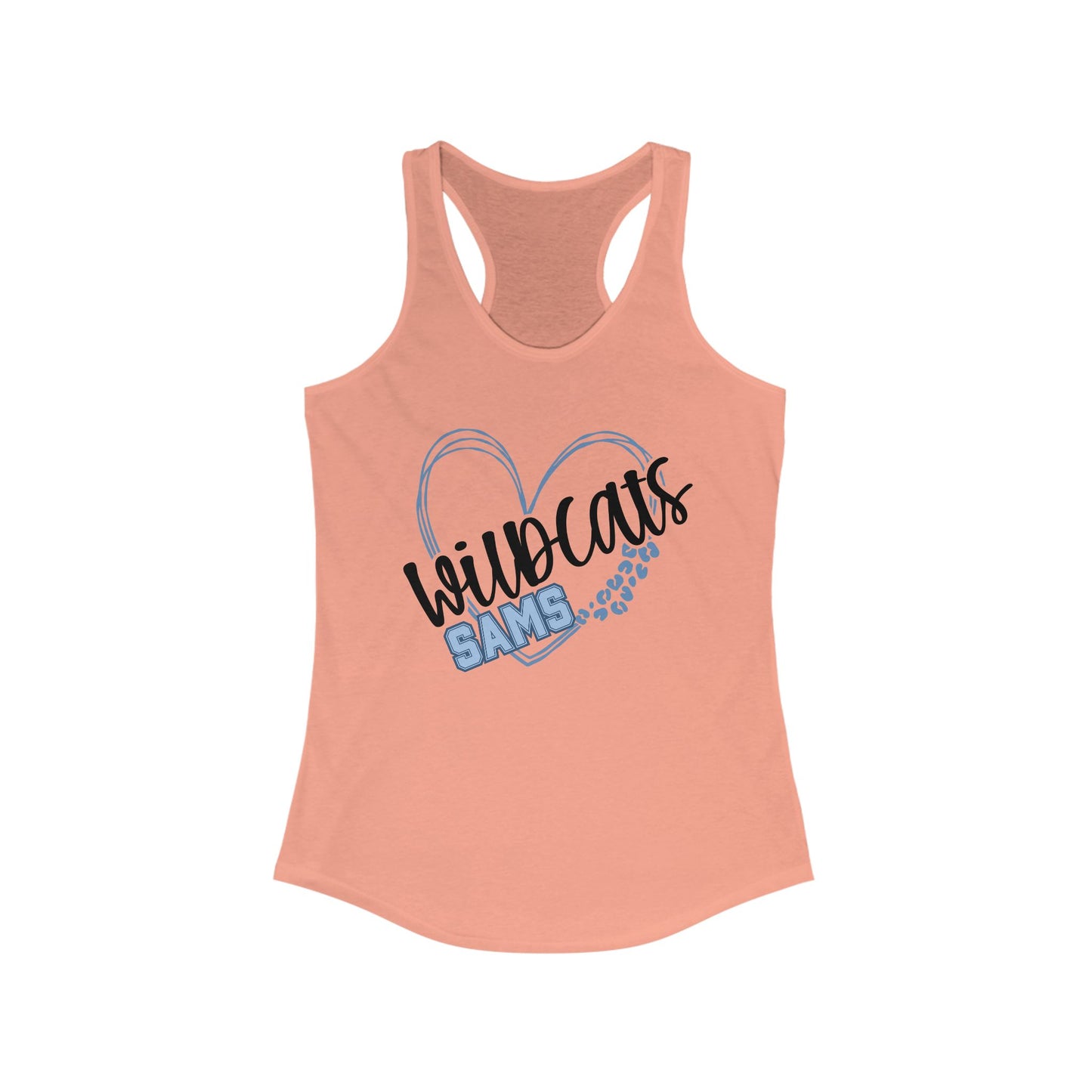 SAMS Wildcats Heart Racerback Tank - Perfect for Summer, Sports, Gifts, Casual Wear, College Events, Team Spirit
