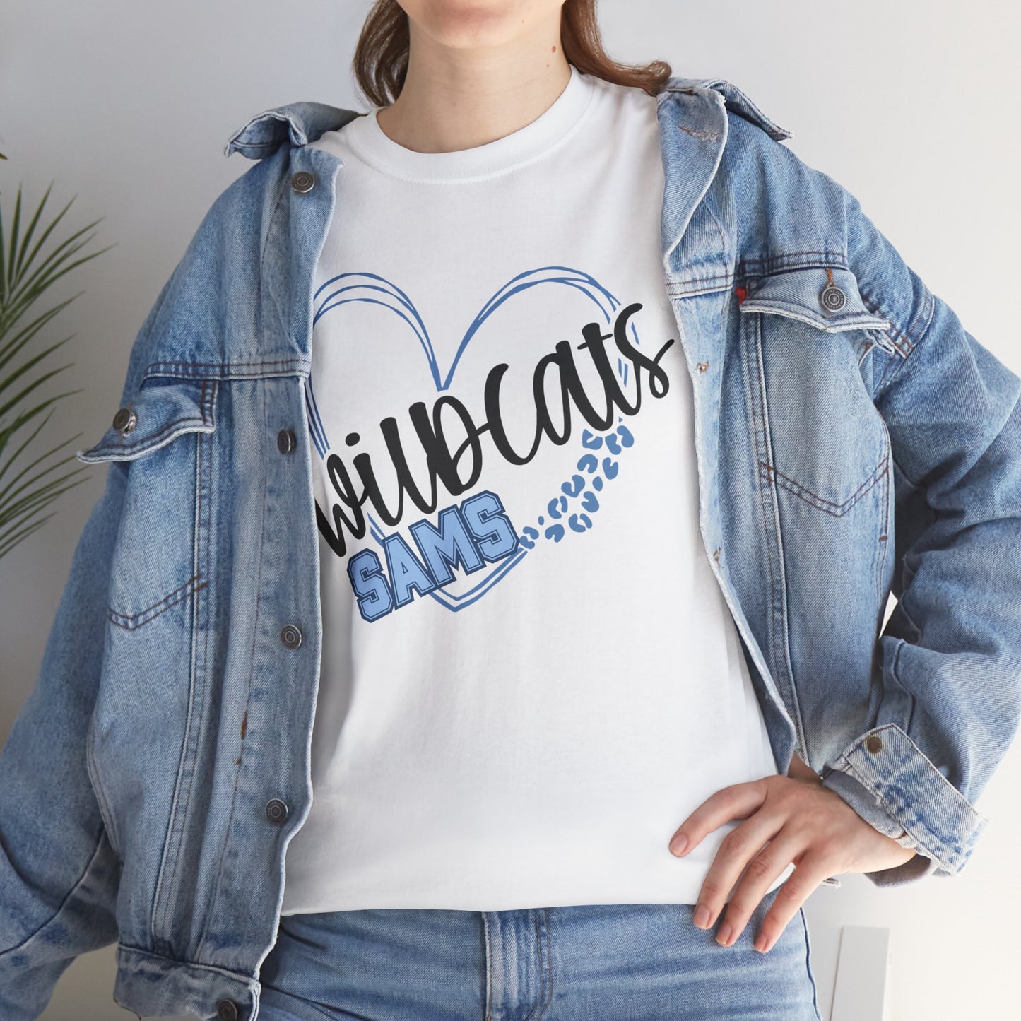 SAMS Wildcats Love Unisex Tee, Cute Cotton Shirt, School Spirit Apparel, Family Gatherings, Casual Wear, Gift for Students, Personalized Designs