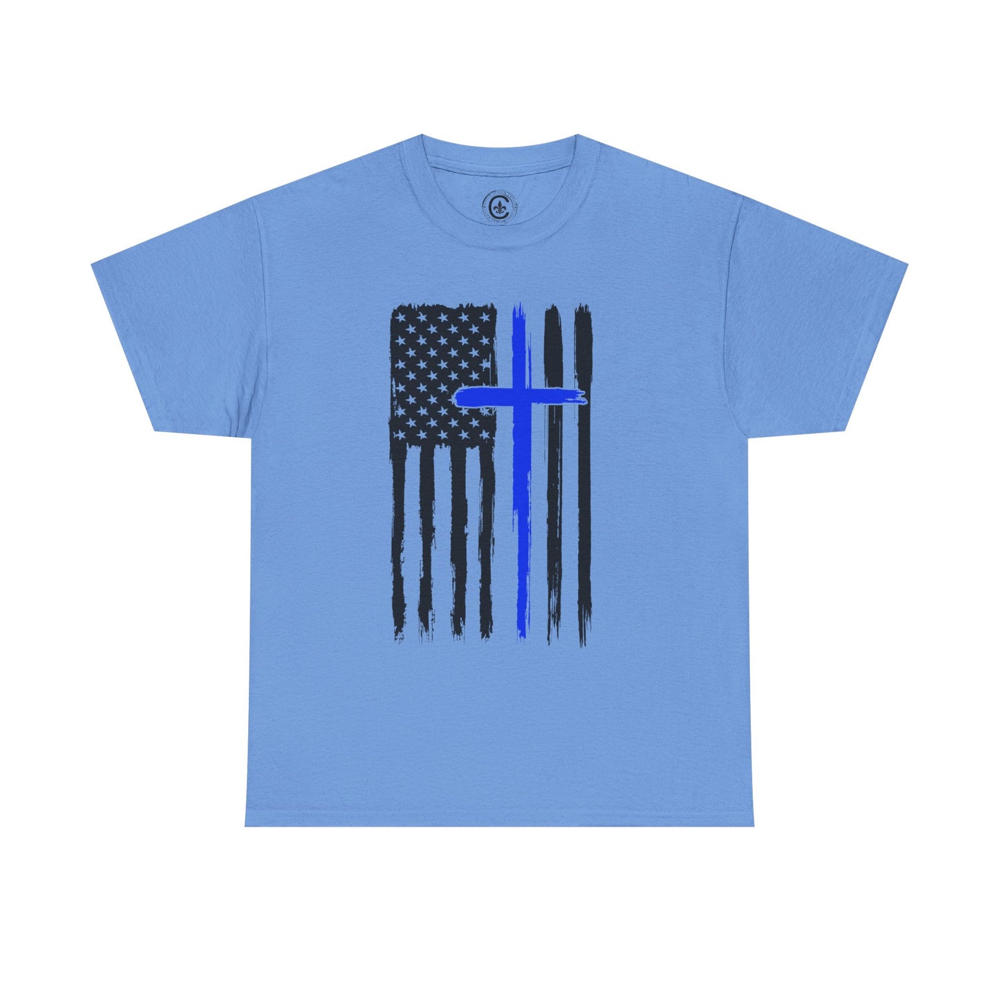 Thin Blue Line, Cross, Flag Graphic Tee, T-Shirt, Unisex Humor Shirt, Gifts for Friends, Casual Wear, law enforcement