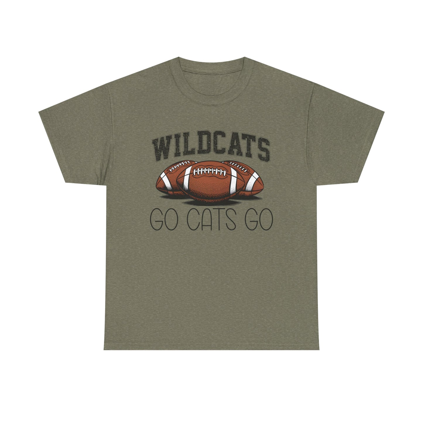 Wildcats Football Spirit Tee - Unisex Heavy Cotton T-Shirt for Fans, Game Day, Tailgating, Sports Events, Gift for Her/Him