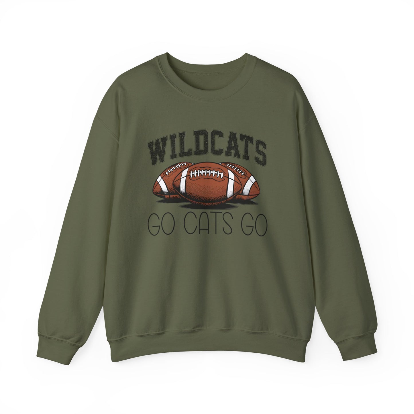 Wildcats Football Go Cats Go Sweatshirt | Unisex Crewneck | Game Day Apparel, Sports Hoodie, Relaxed Fit, Fan Gear, Gift for Football Lovers