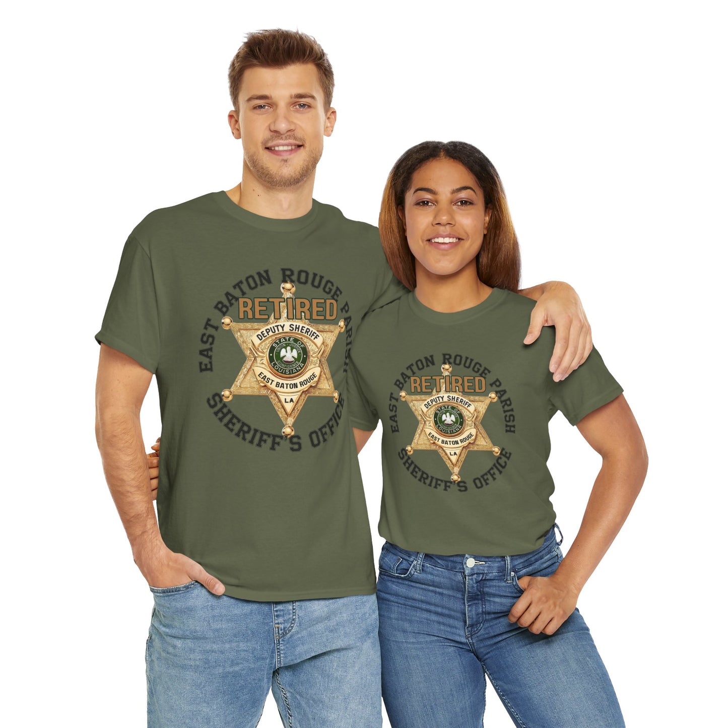 EBRSO Badge Retired Sheriff Heavy Cotton Tee, Unisex Tee, Law Enforcement Gift, Retirement Celebration T-shirt