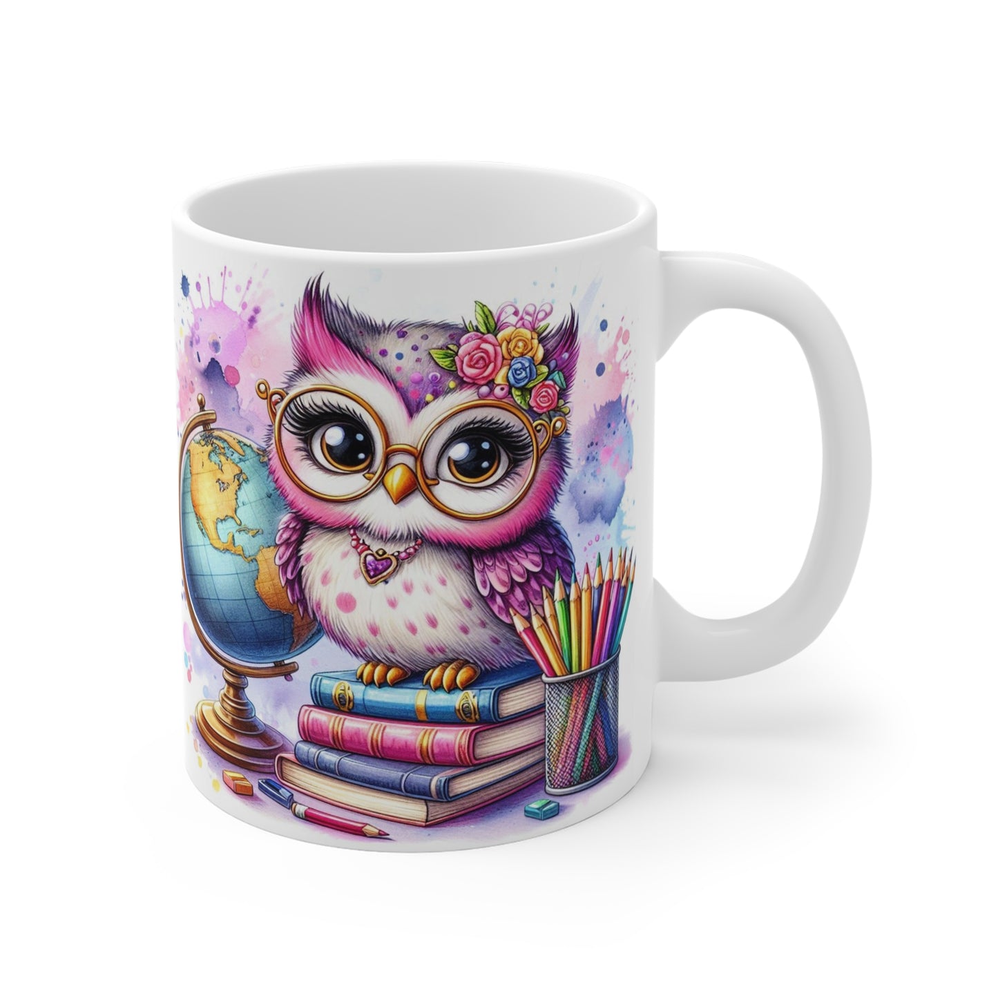 Cute School, Owl, Student, Librarian, Teacher Mug | Perfect Gift for Educators, Back to School, Classroom Decor, Appreciation Day, Coffee Lovers