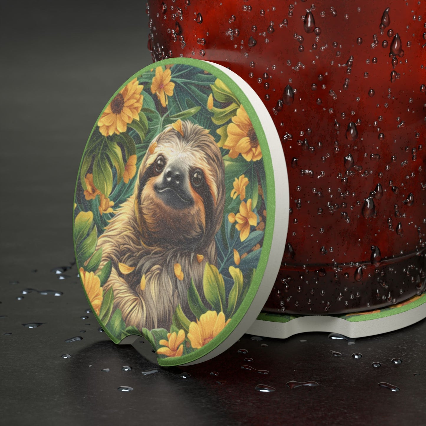 Sloth Car Coaster, Fun Car Accessory, Gifts for Animal Lovers
