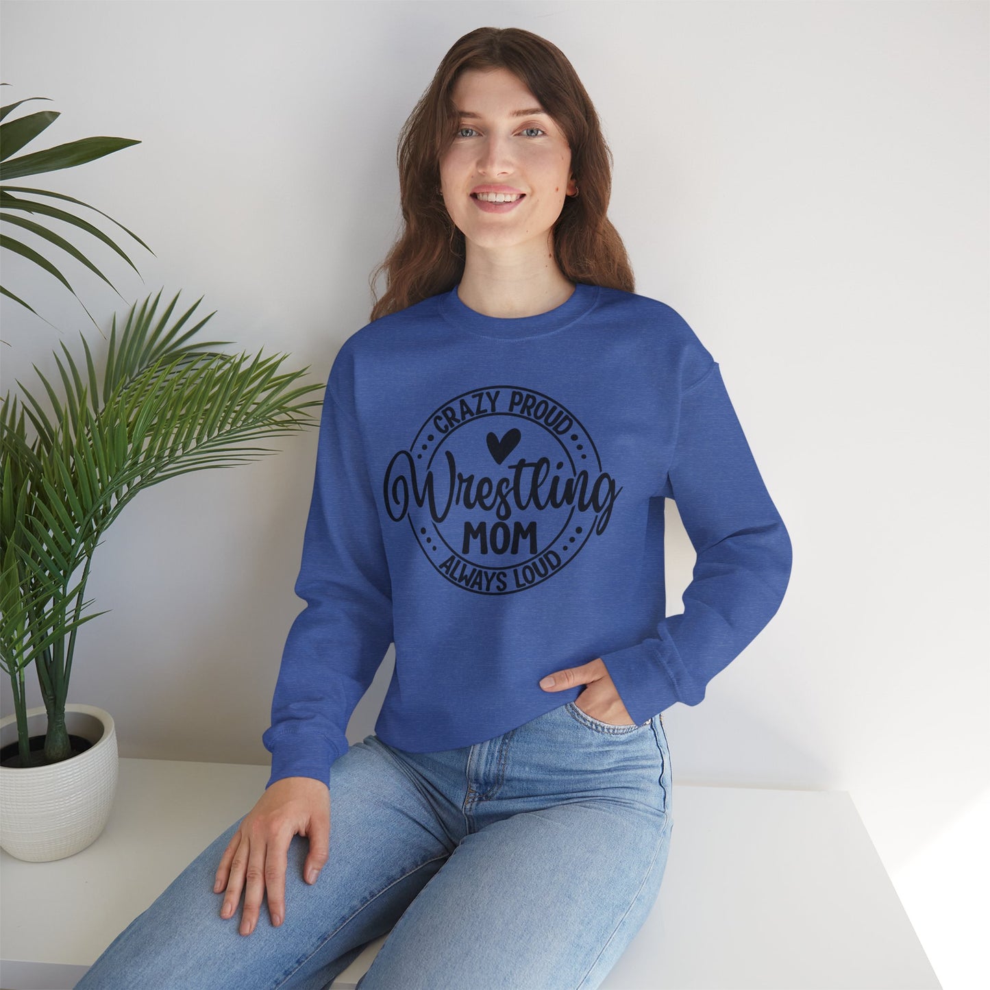 Crazy Loud Wrestling Mom Sweatshirt | Unisex Crewneck | Game Day Apparel, Sports Hoodie, Relaxed Fit, Fan Gear,