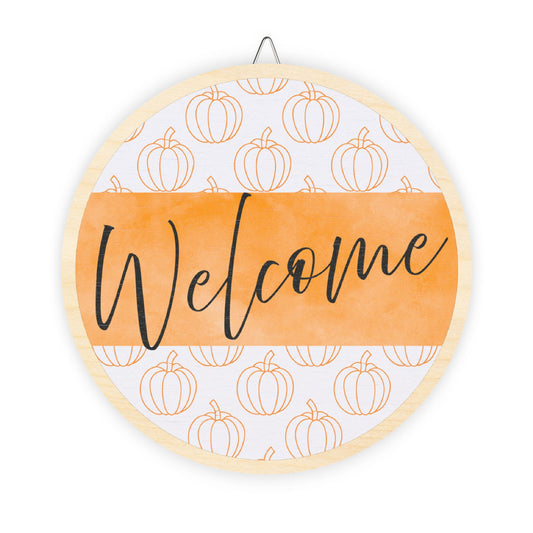 Welcome, Fall, Pumpkins, Thanksgiving Door, Decor, Sign, Wreath, Wooden Door Hanger