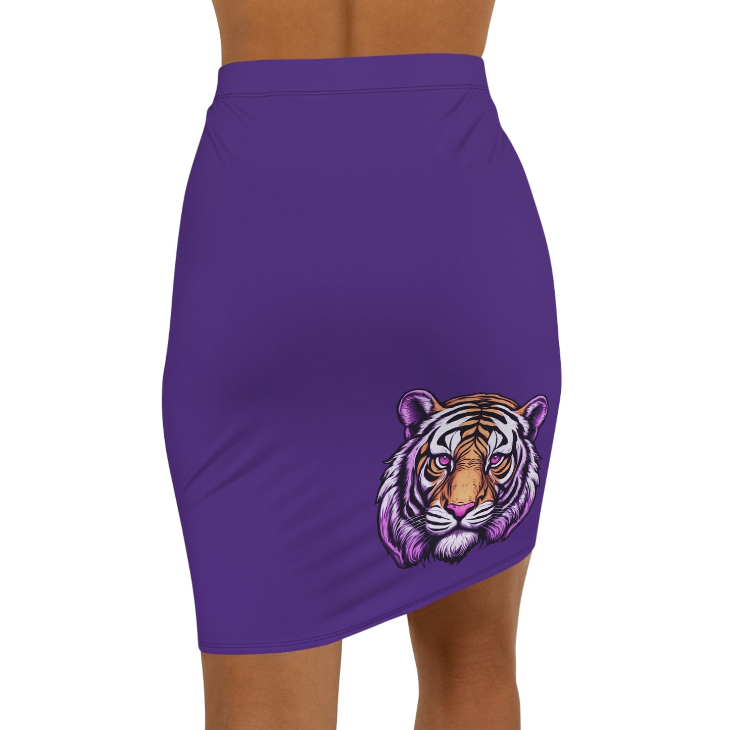 Purple Tiger Women's Pencil Skirt, Stylish Skirt for Office, Fun Night Out, Geaux LSU Tigers!