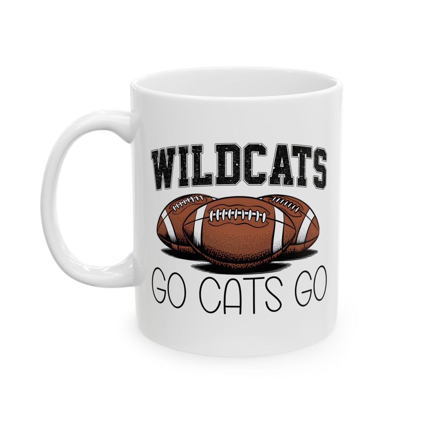 Wildcats Football Ceramic Mug - Sports Fan Gift, Coffee Cup, Game Day Essential, Personalized Mug, Team Spirit